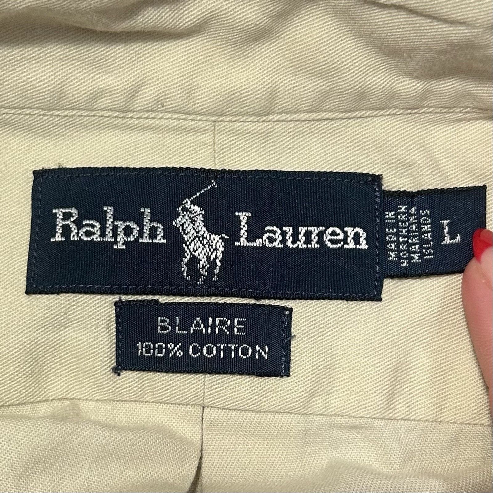 Ralph Lauren Ralph Lauren Blaire Long Sleeve Button Front Shirt Tan Large Size US L / EU 52-54 / 3 - 4 Thumbnail