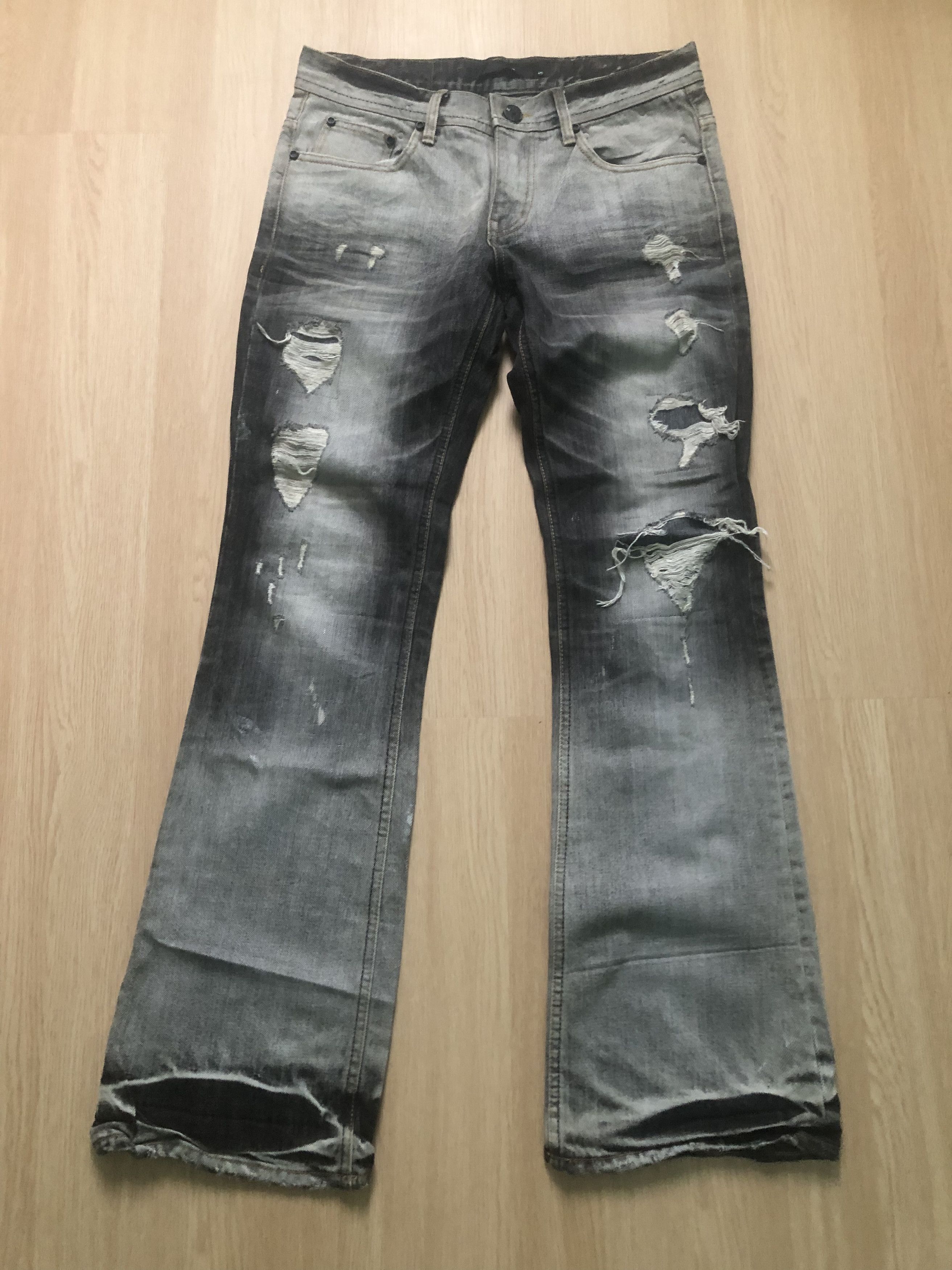 Japanese Brand Midas9 Distressed Bootcut Jeans Size US 32 / EU 48 - 1 Thumbnail