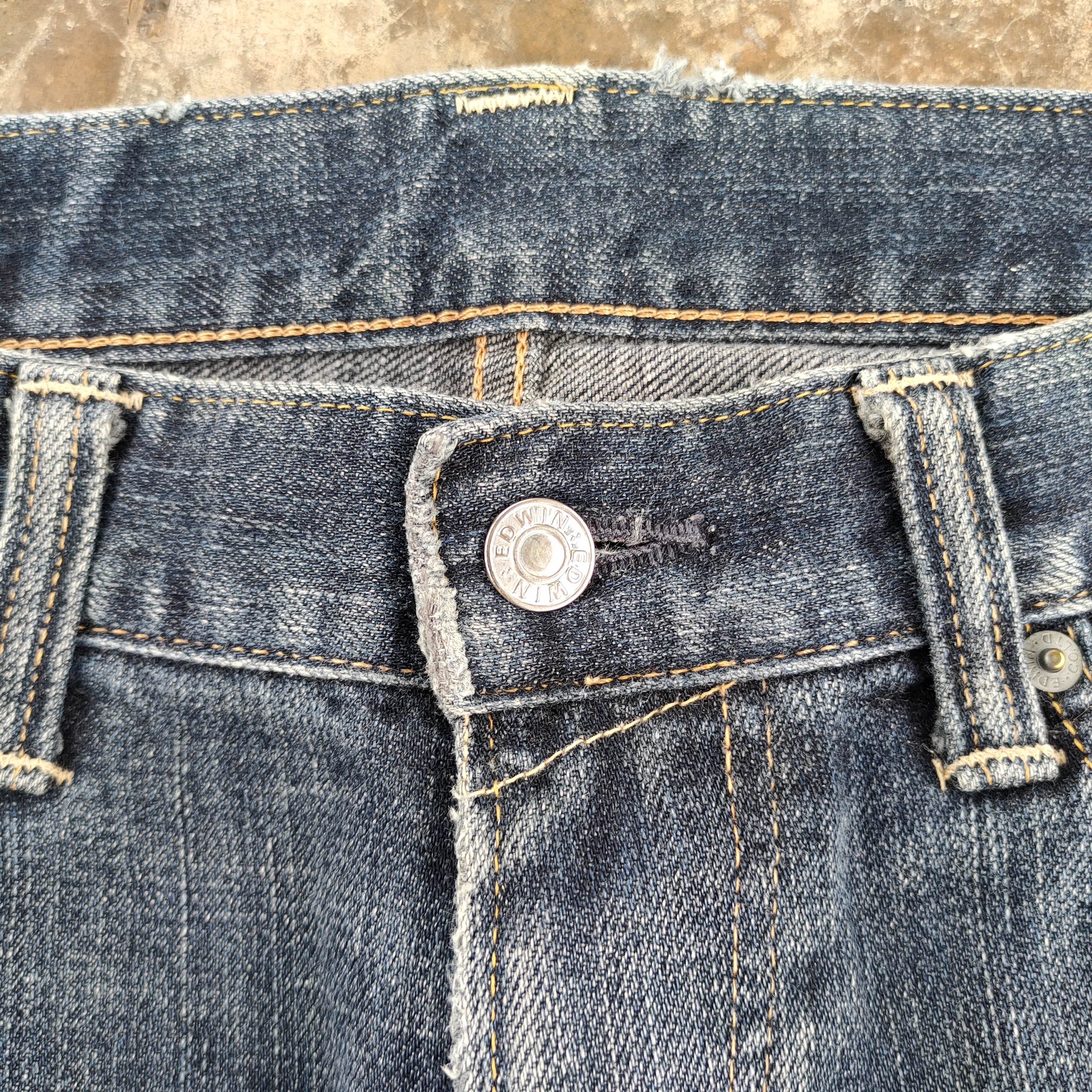 Edwin VINTAGE EDWIN FADED RIPPED JEANS DENIM PANTS Size US 37 - 5 Thumbnail