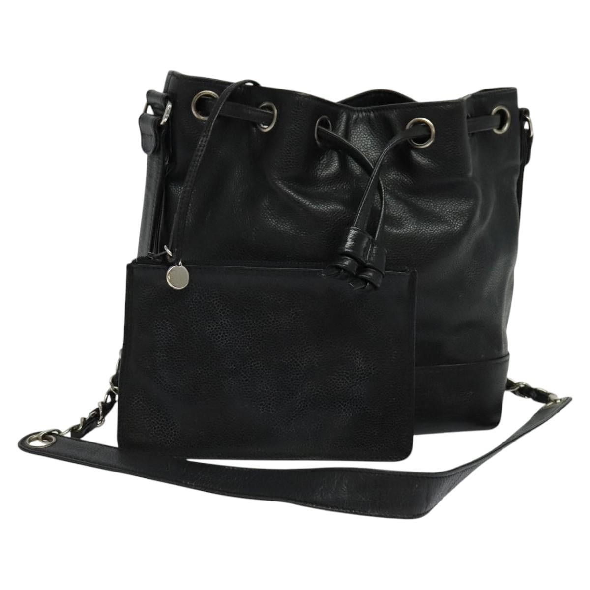Chanel CHANEL Shoulder Bag Caviar Skin Black Silver CC Size ONE SIZE - 1 Thumbnail