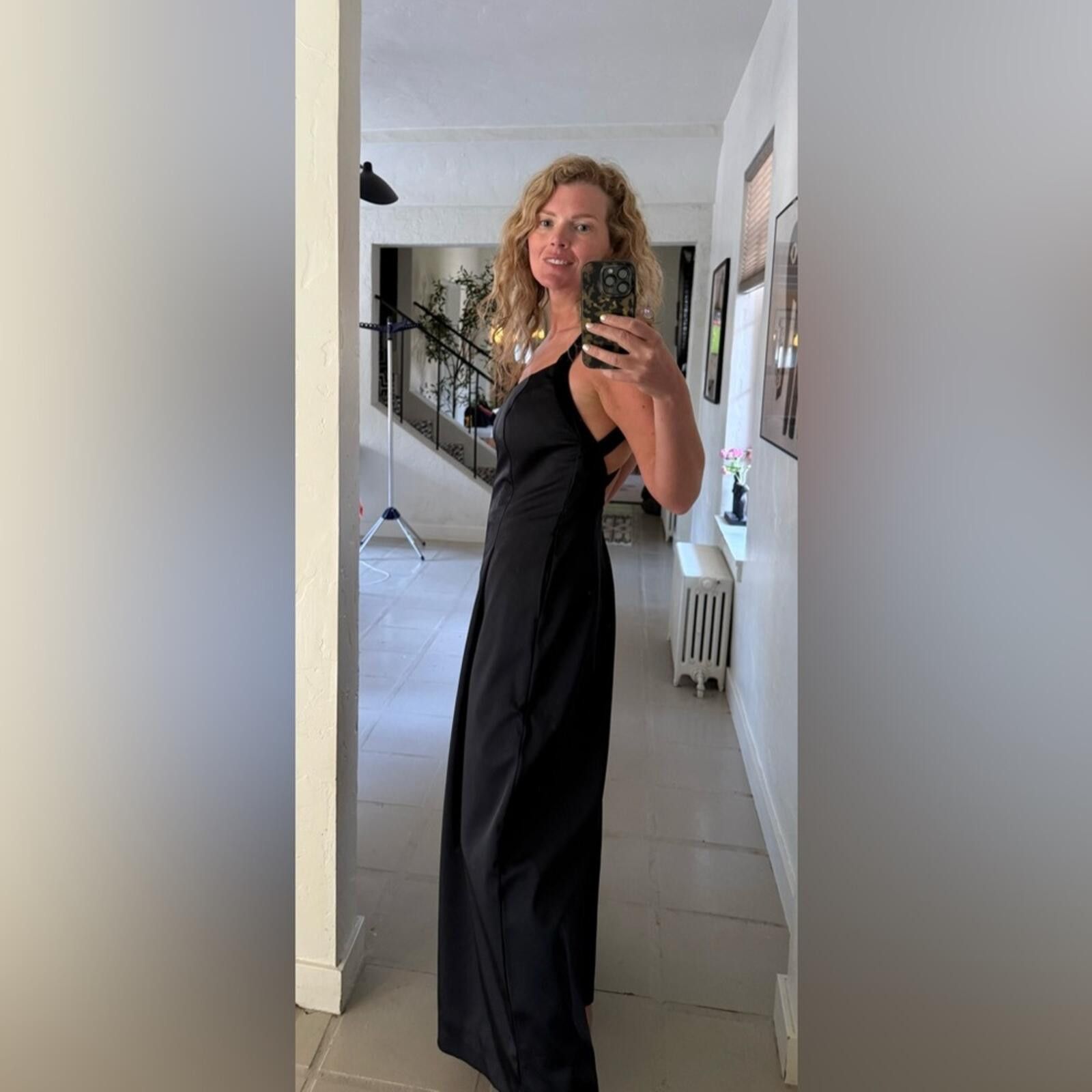 Other Anthropologie $198 Satin Wide-leg Black Jumpsuit, Size 10 T Size 32" / US 10 / IT 46 - 5 Thumbnail