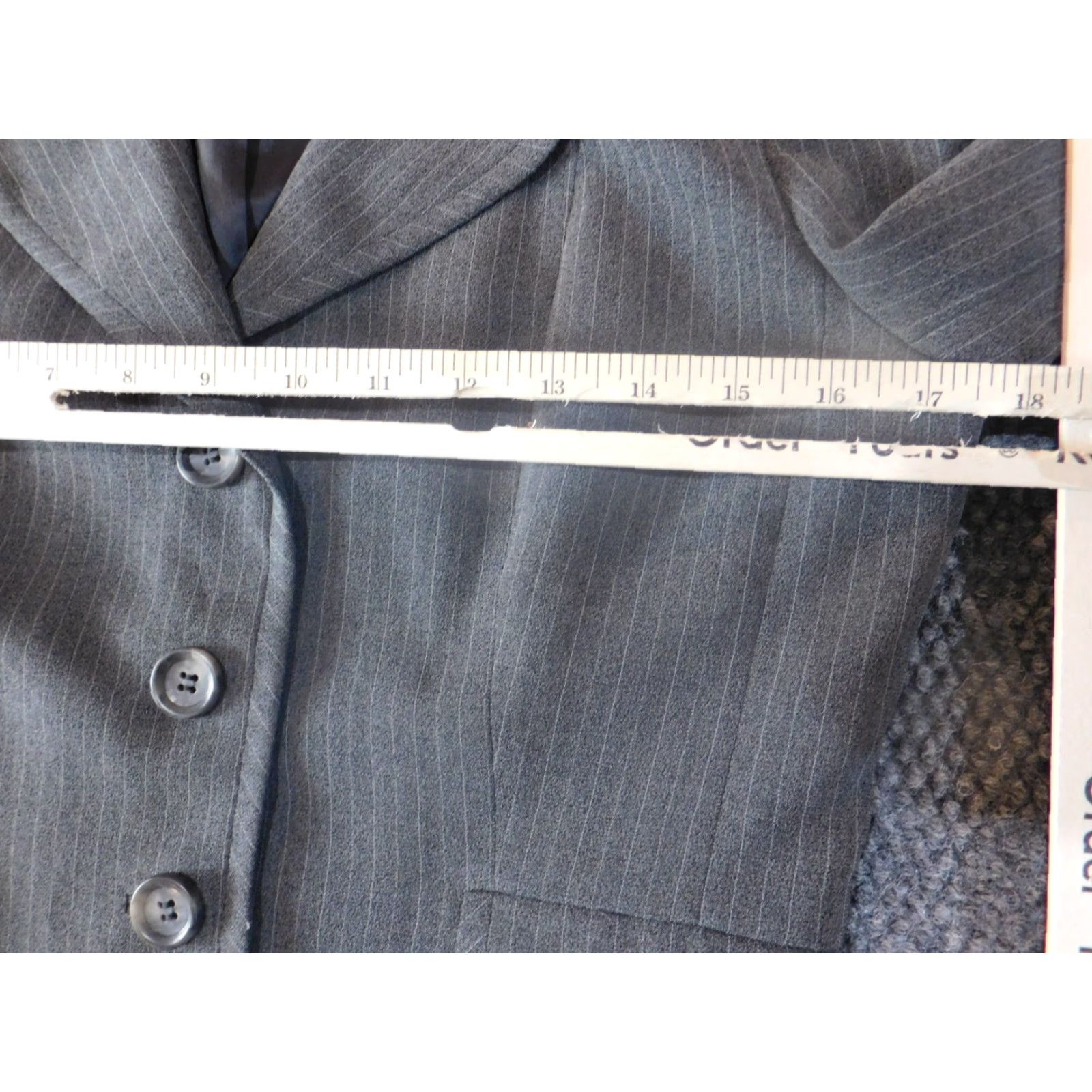 Ann Taylor Ann Taylor Loft Blazer Shirt Women Size 2 Gray Striped Three-Button Knit Stretch Casual Fall Spring Jacket Coat Mid-Length Women’s Mens? Size XS / US 0-2 / IT 36-38 - 6 Thumbnail