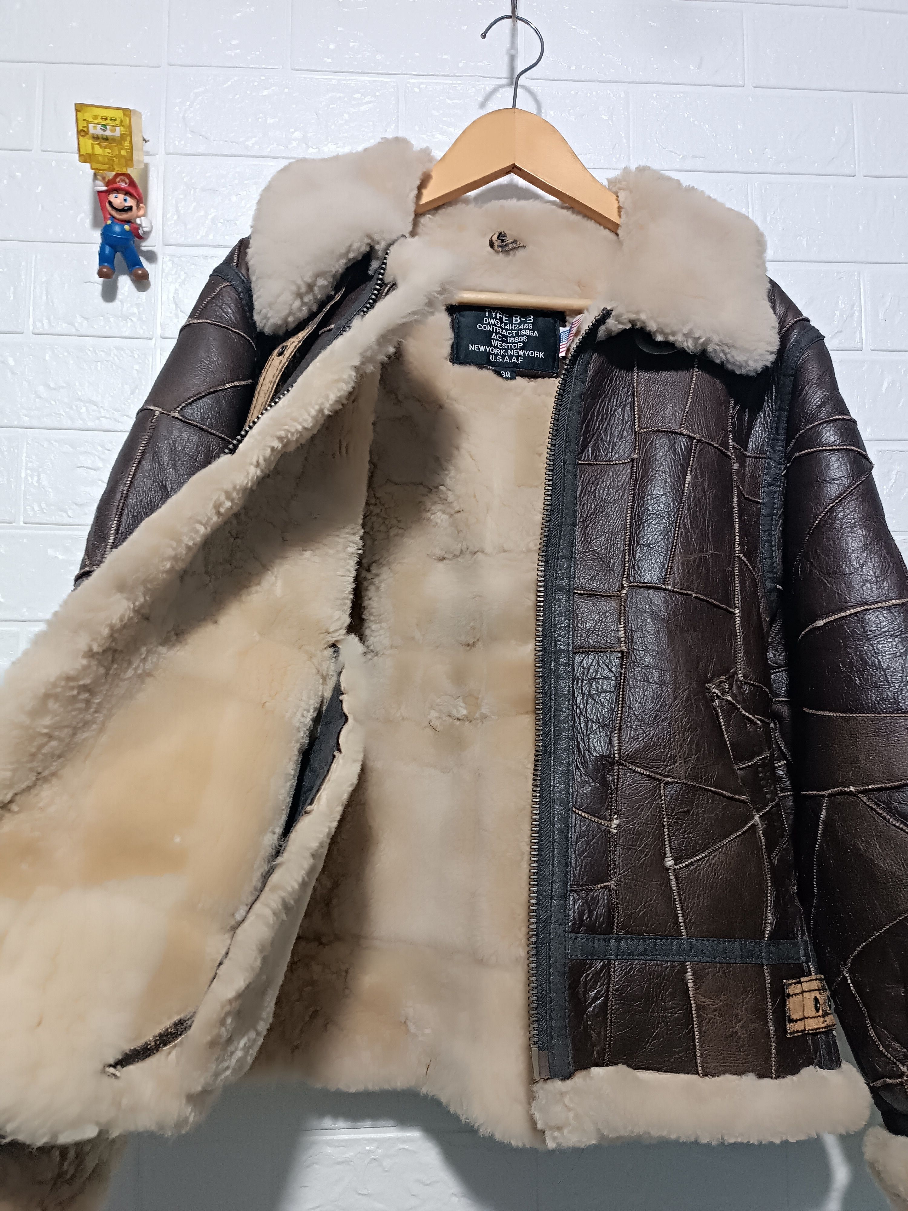 Vintage Real Mounton Crust B-3 B3 Flight Jacket Sheepskin Patchwork Size US M / EU 48-50 / 2 - 7 Thumbnail