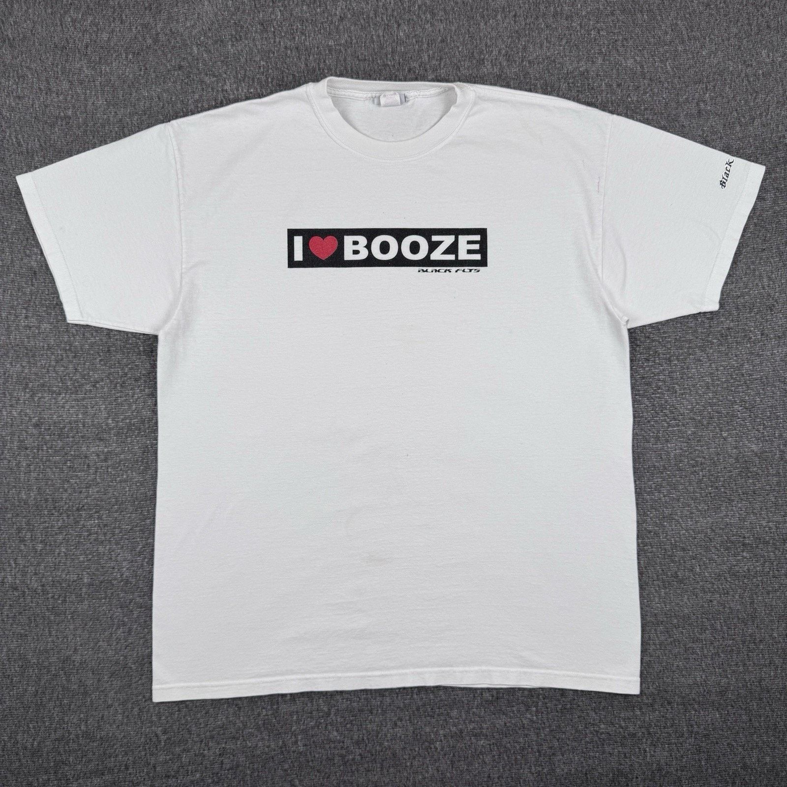 Other Vintage Black Flys T-Shirt Men’s XL White I Love Booze Y2K Size US XL / EU 56 / 4 - 1 Thumbnail