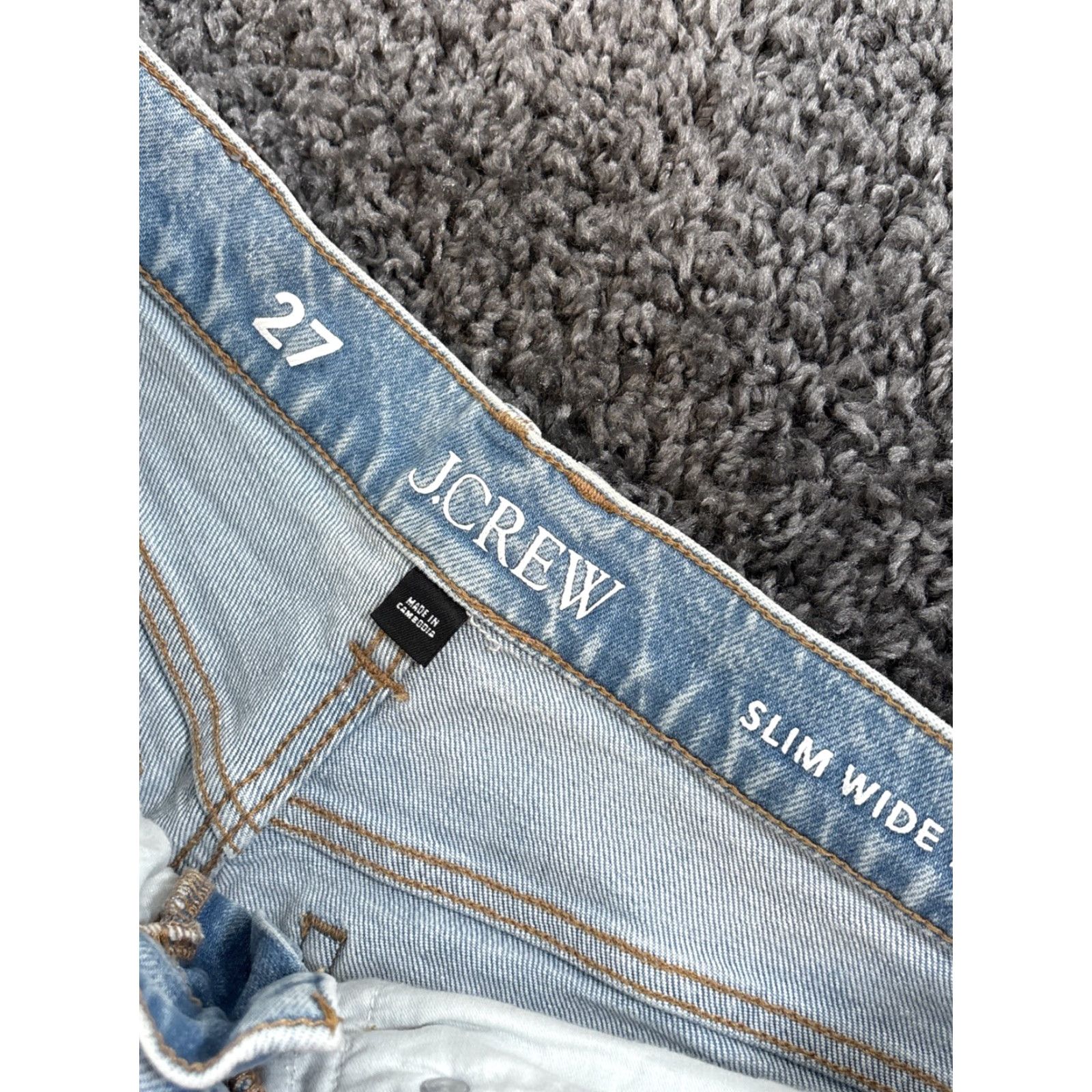 J.Crew J.CREW Jeans Slim Wide-Leg Women's 27x26 High Rise Frayed Hem Denim 99% Cotton Stretch Blue City Size 27" / US 4 / IT 40 - 6 Thumbnail