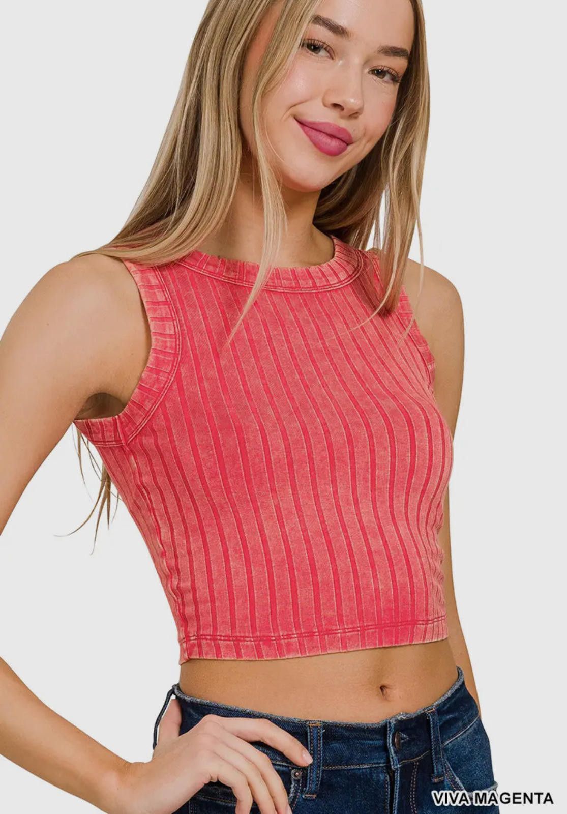 Other Zenana Ribbed Buttery Soft Tank Crop Top Size S / US 4 / IT 40 - 2 Thumbnail