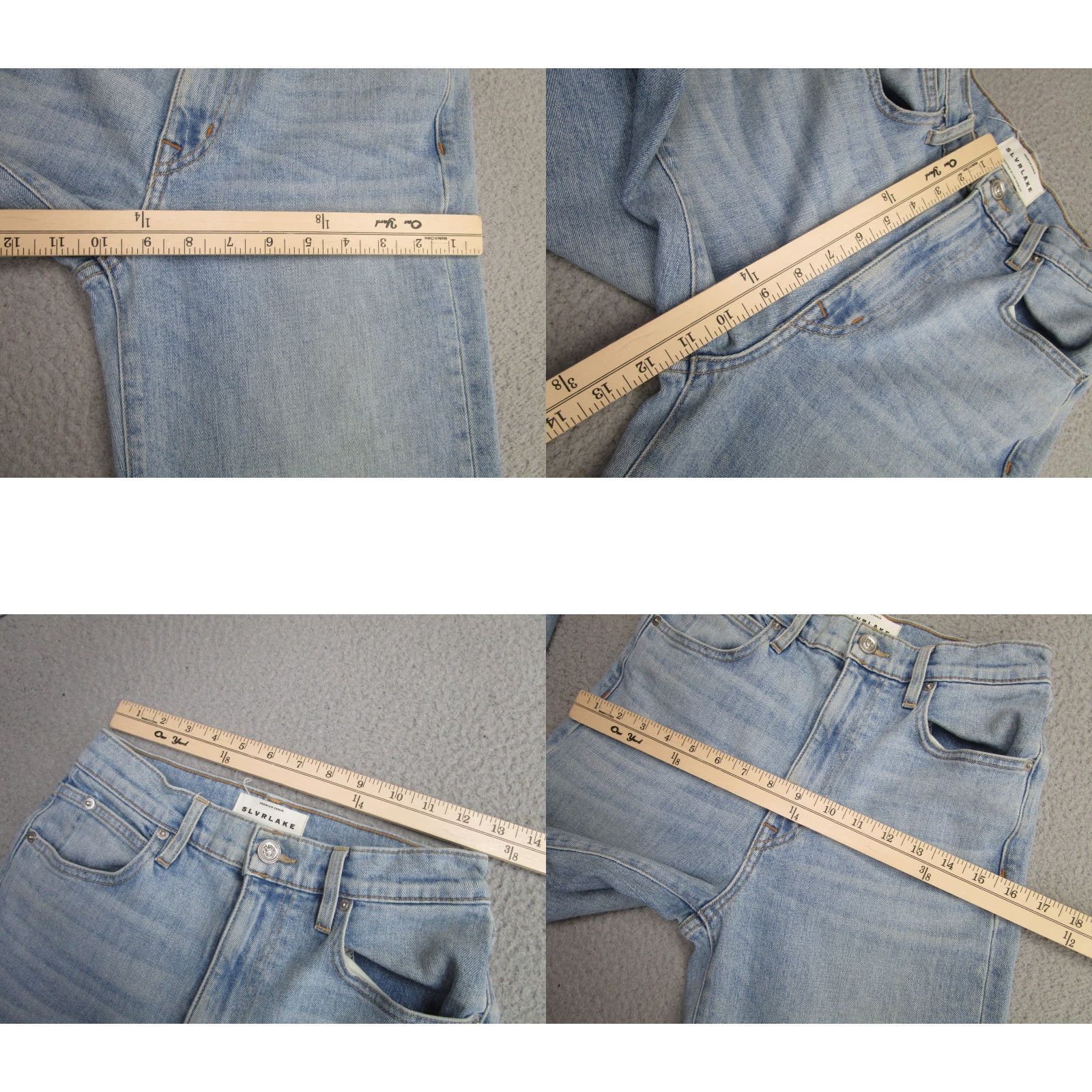 SLVRLAKE SLVRLAKE Grace Crop Jeans Womens 26 Light Wash High Rise Raw Hem Denim USA Size 26" / US 2 / IT 38 - 8 Thumbnail