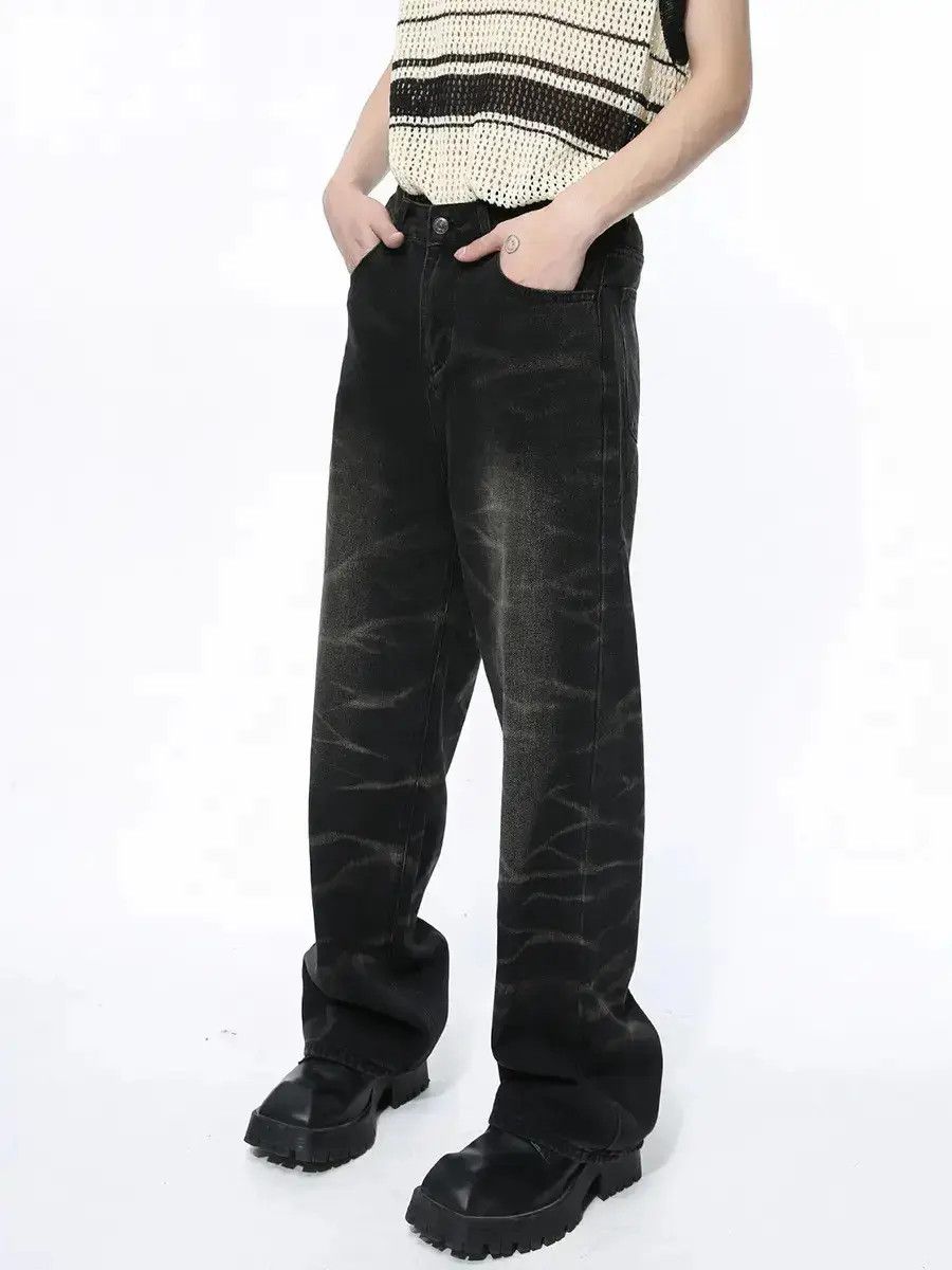 Japanese Brand Retro washed loose wavy jeans Size US 32 / EU 48 - 1 Thumbnail