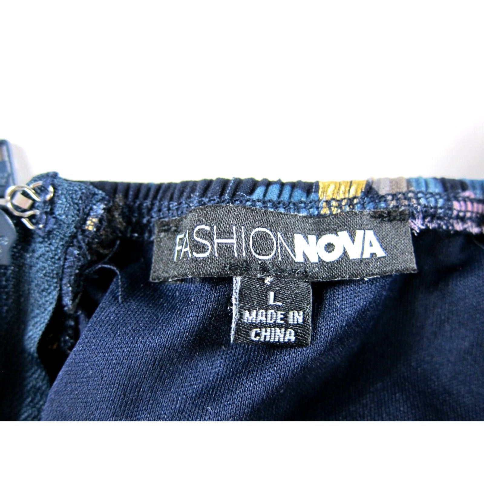 Fashion Nova Fashion Nova Blue Floral Mini Dress Long Puff Sleeve Ruched Large Women Size L / US 10 / IT 46 - 3 Thumbnail