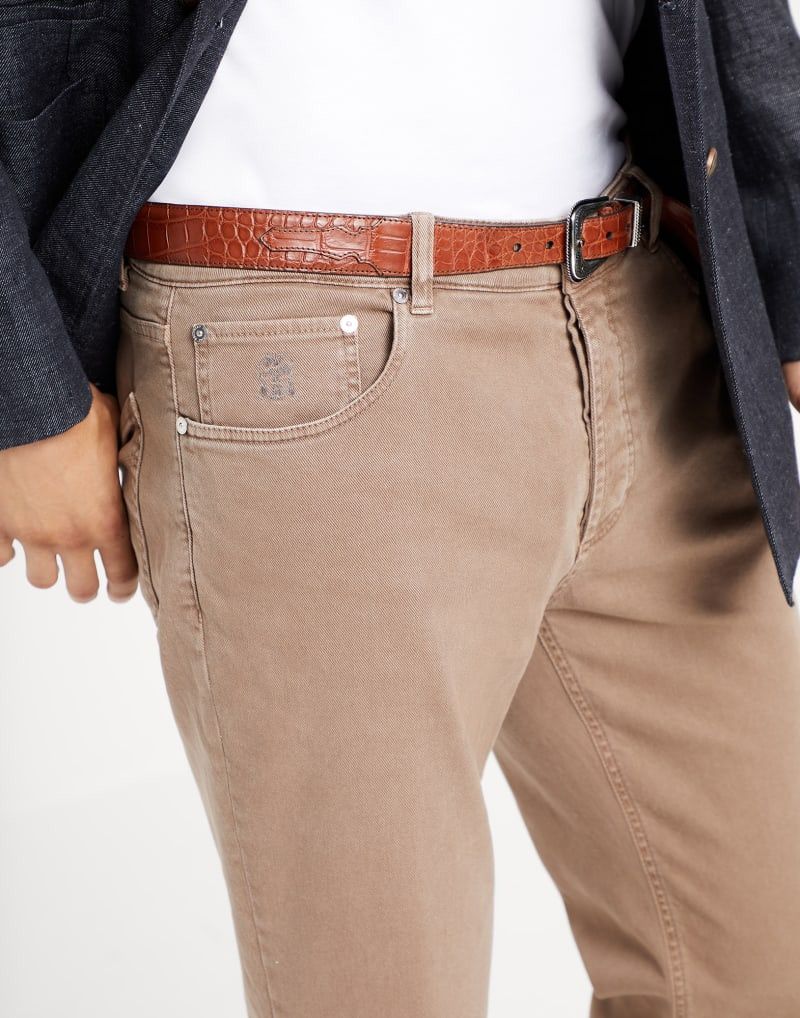 Brunello Cucinelli o1la1rc1a0425 Dyed Denim Pants in Light Brown Size US 30 / EU 46 - 3 Thumbnail