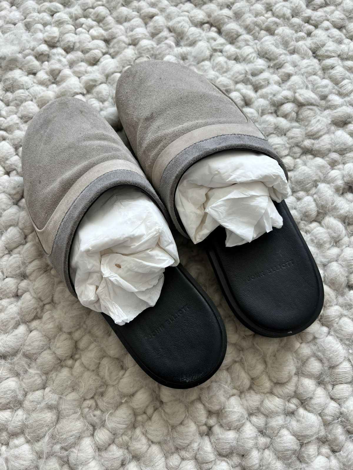 John Elliott 438USD Tan/Black Suede Grace Slides Size US 10 / EU 43 - 3 Thumbnail