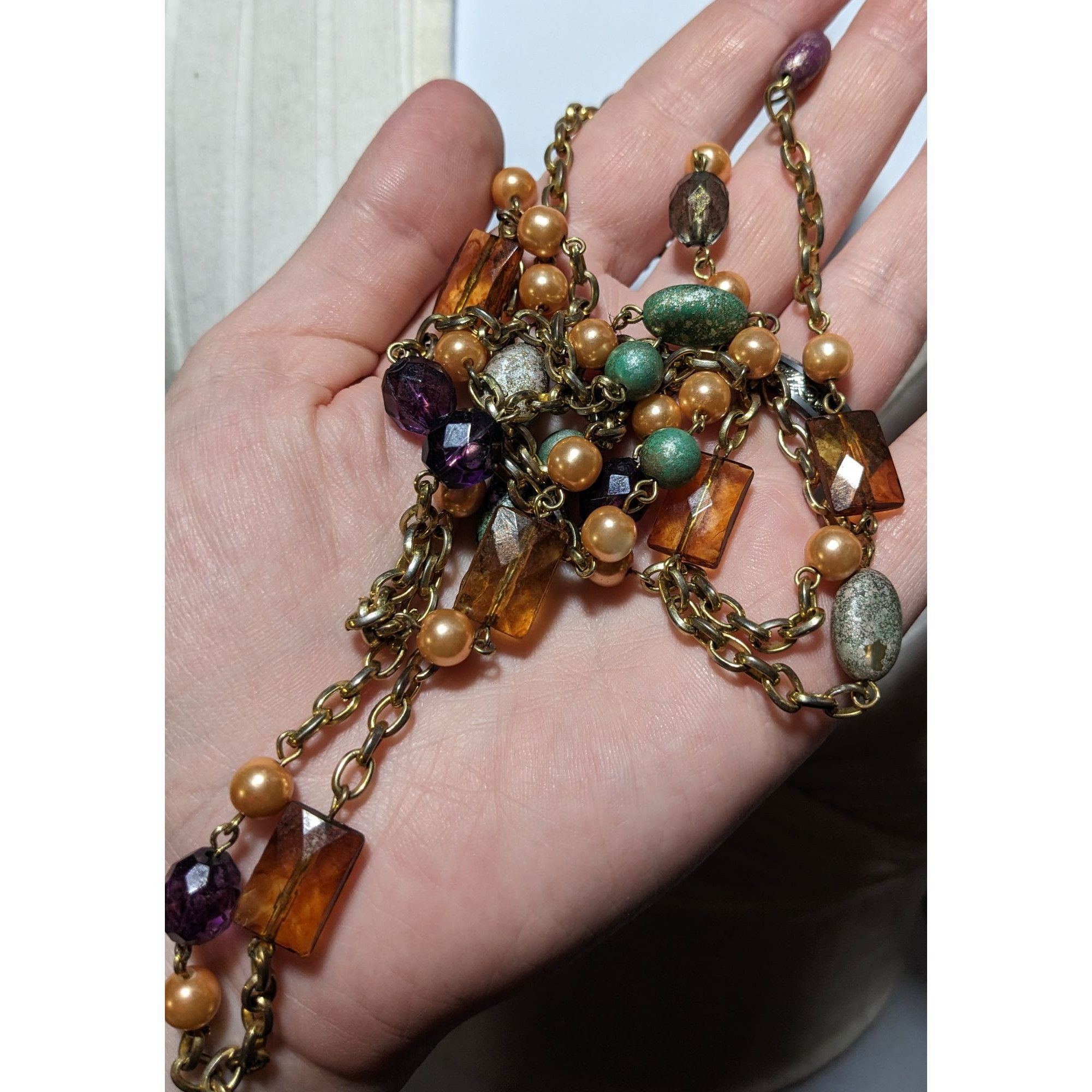 Other Bohemian Beaded Pearl Gold Chain Necklace Size ONE SIZE - 7 Thumbnail