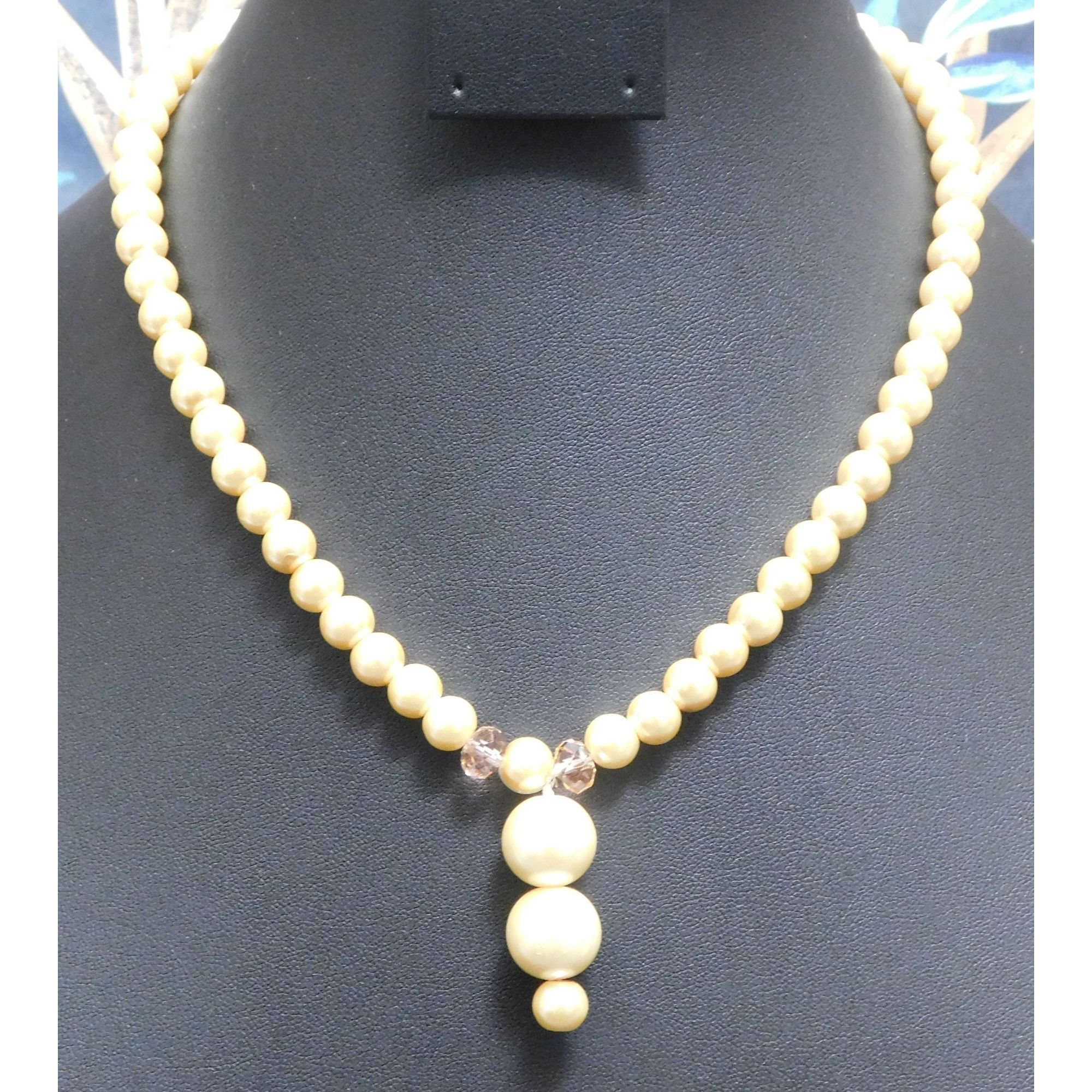 Other Elegant Modern Faux Pearl And Glass Beaded Necklace Size ONE SIZE - 4 Thumbnail