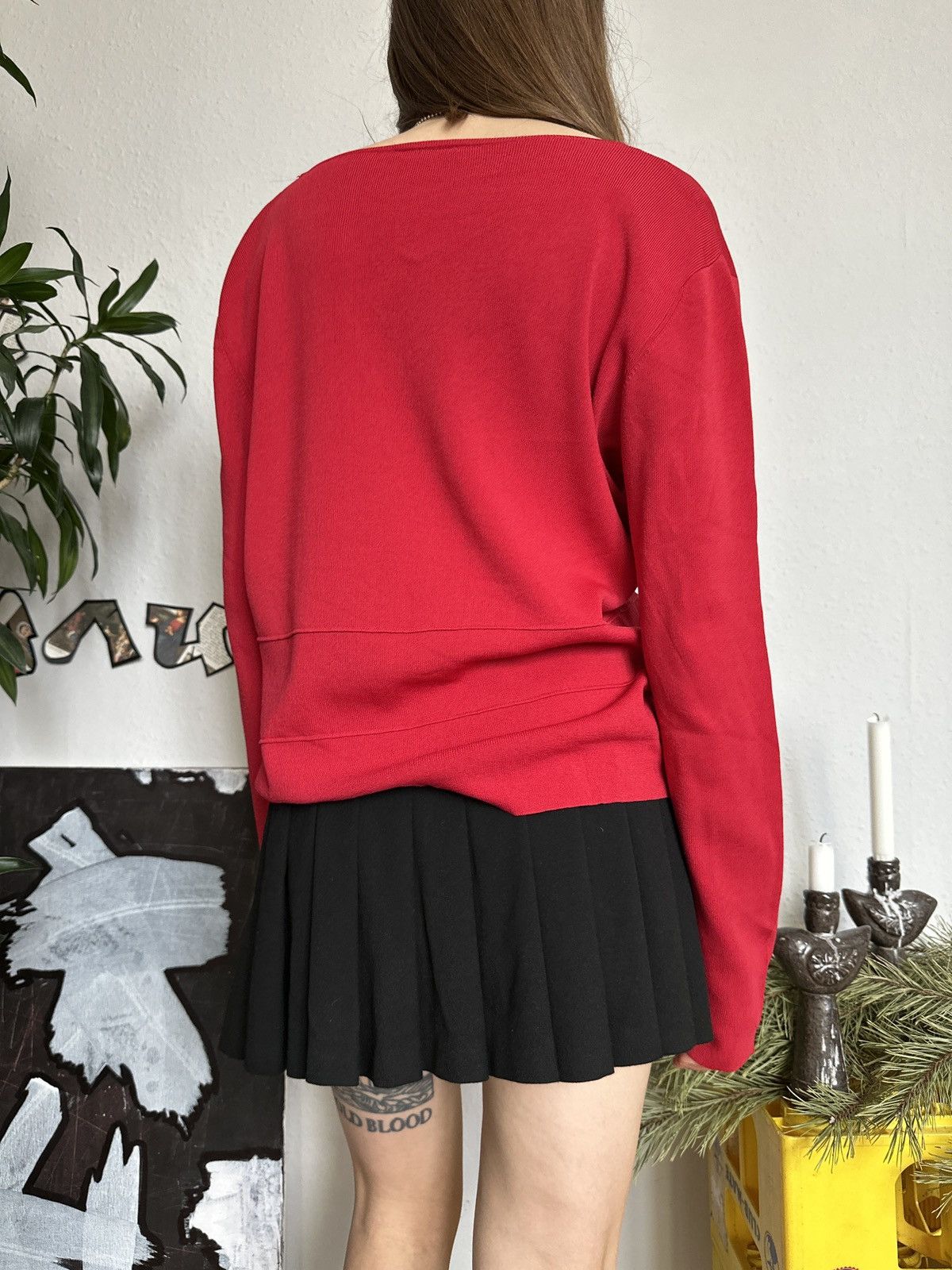 Vintage Cute 90s Zorbe Red Trending Loose Cozy Cardigan Size ONE SIZE - 4 Thumbnail