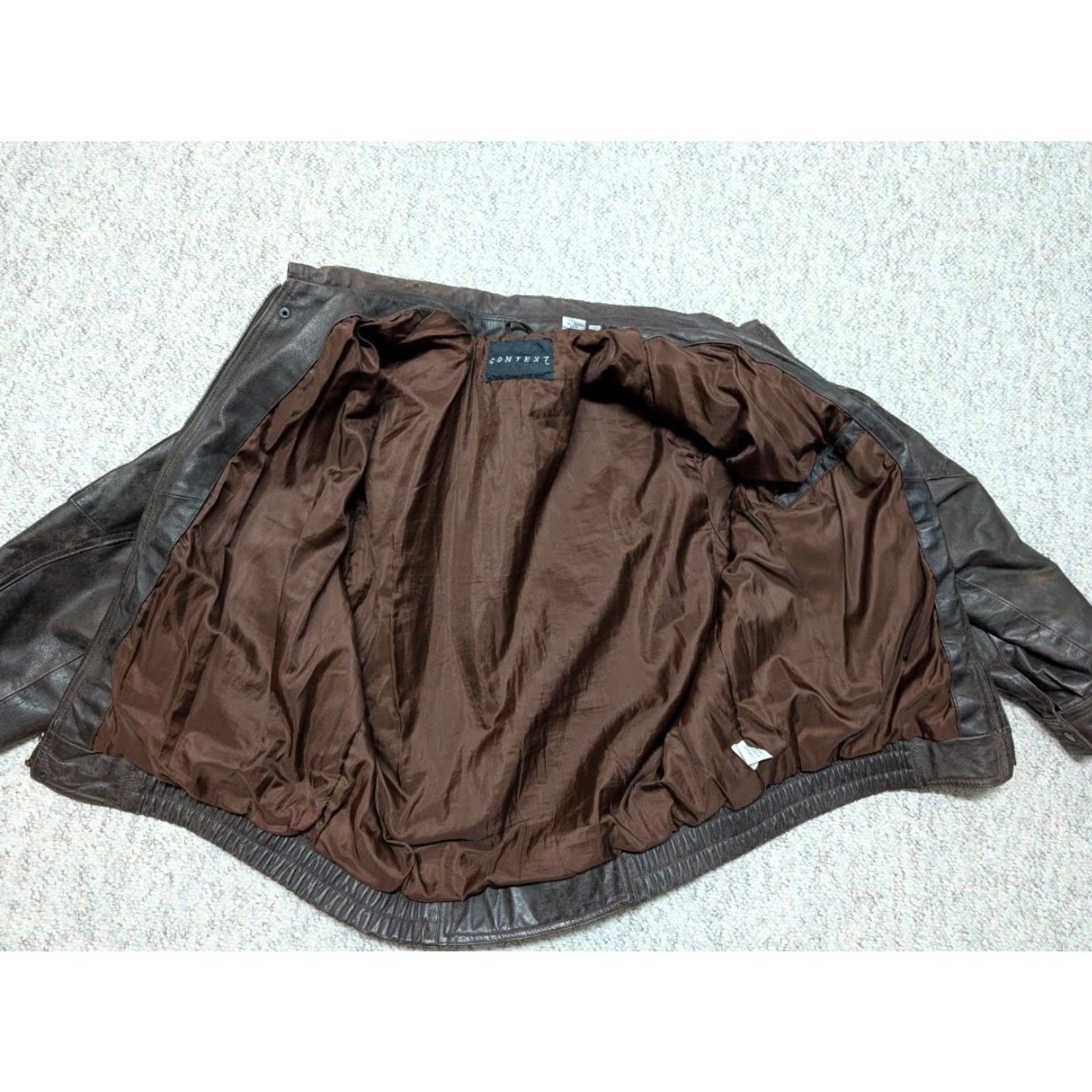 Vintage VINTAGE Context Leather Jacket BOMBER motorcycle XLT brown Patina cowhide Mens XL-TAG XS? Size US XL / EU 56 / 4 - 6 Thumbnail