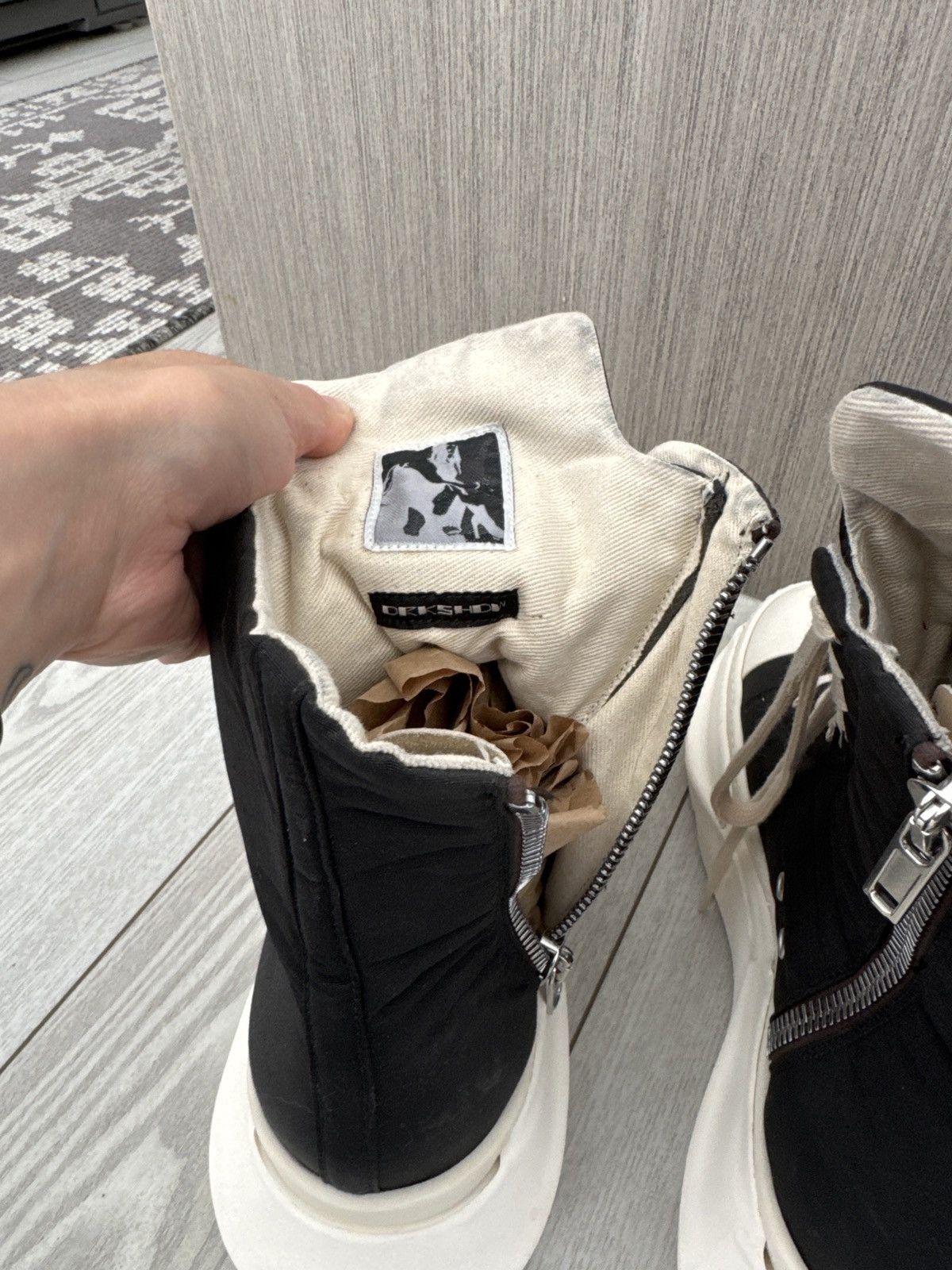 Rick Owens Drkshdw Rick Owens Abstract High Top Size US 12 / EU 45 - 7 Thumbnail