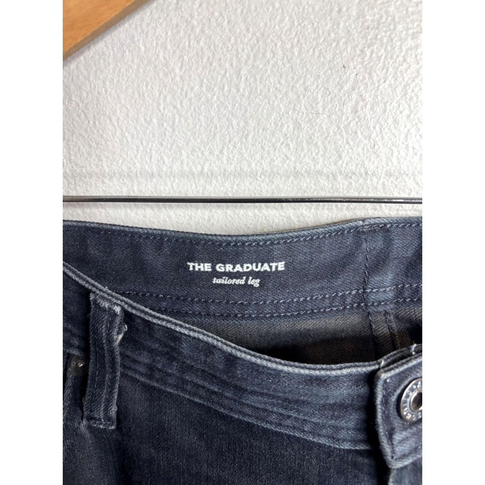 Vintage AG Adriano Goldschmied Jeans Mens 43x35 The Graduate Tailored Leg Stretch Blue Shirt? (No) Size US 43 - 3 Thumbnail
