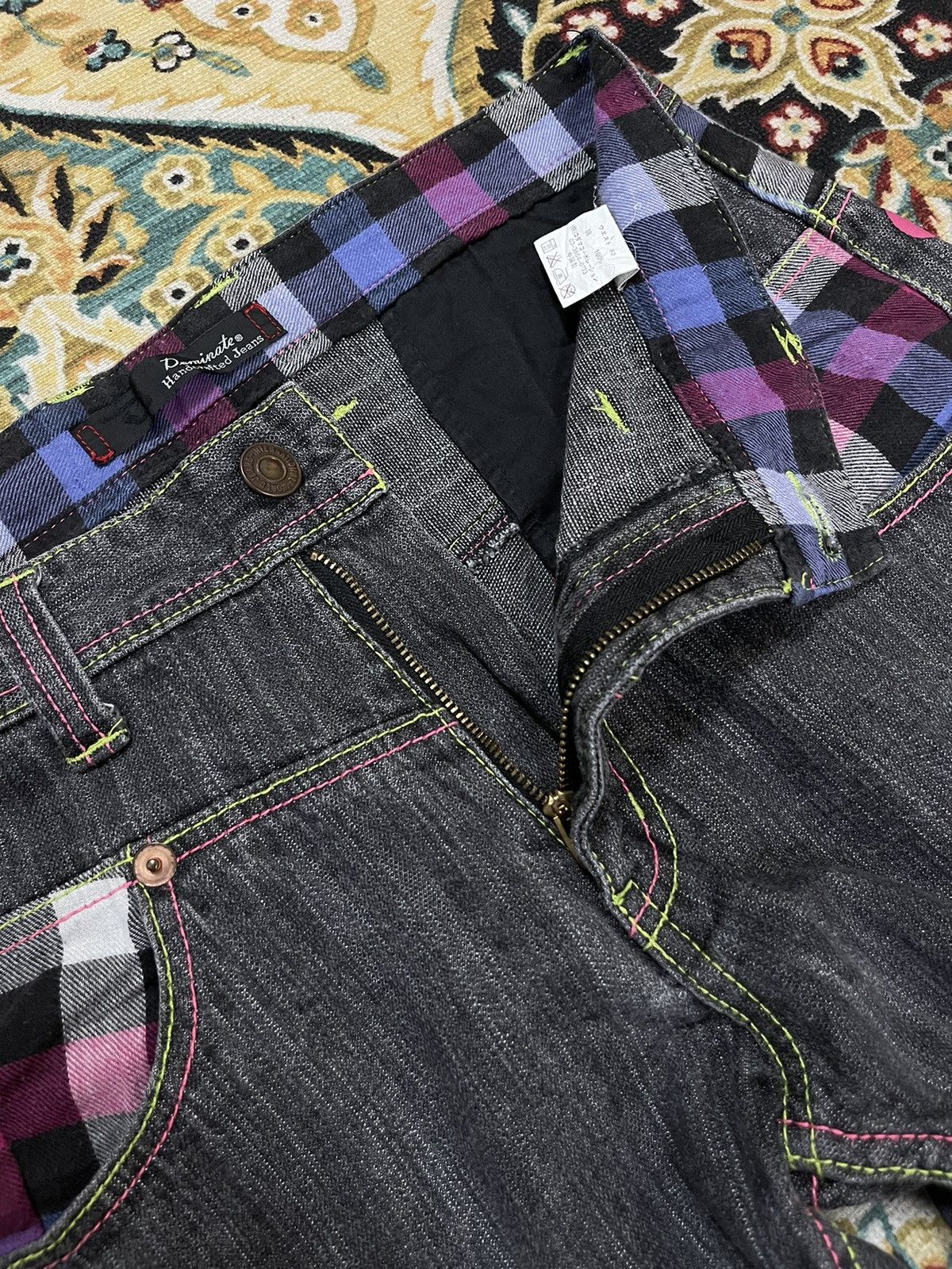 Vintage Japanese Adjustable Curved Leg Distress Denim Vintage Jeans Size US 30 / EU 46 - 9 Thumbnail