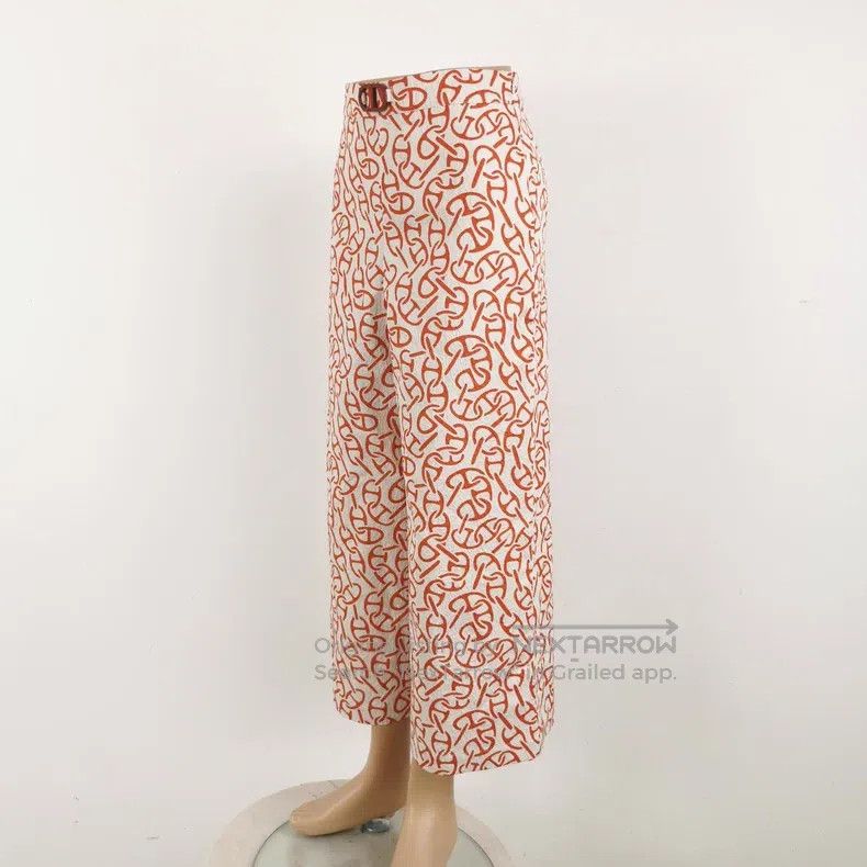 Hermes Hermes Cotton Printed Pig Nose Button Long Trousers Size 42" / US 20 - 3 Thumbnail