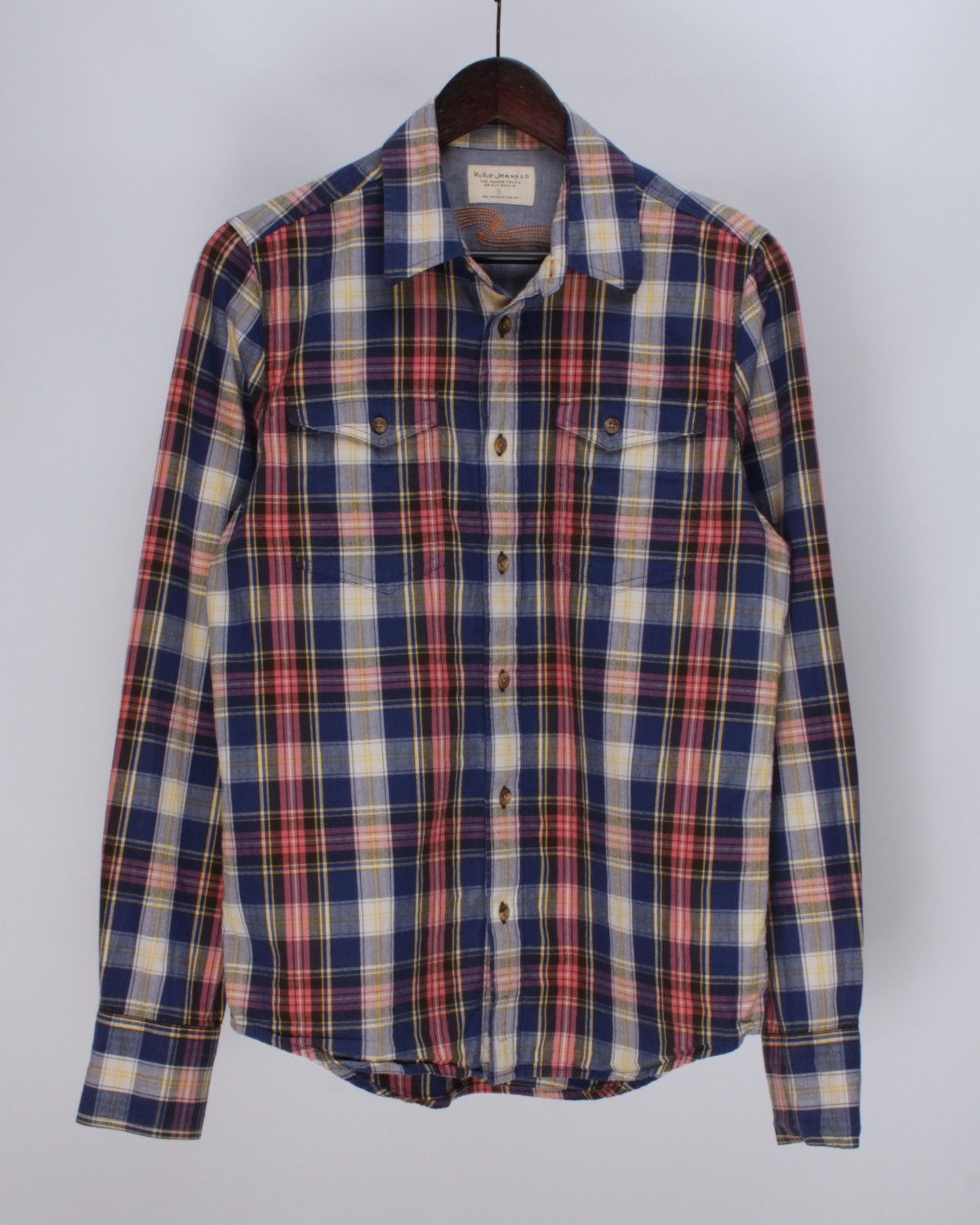 Nudie Jeans NUDIE Gunnar Organic Cotton Herringbone Check Button Shirt Size US S / EU 44-46 / 1 - 1 Thumbnail