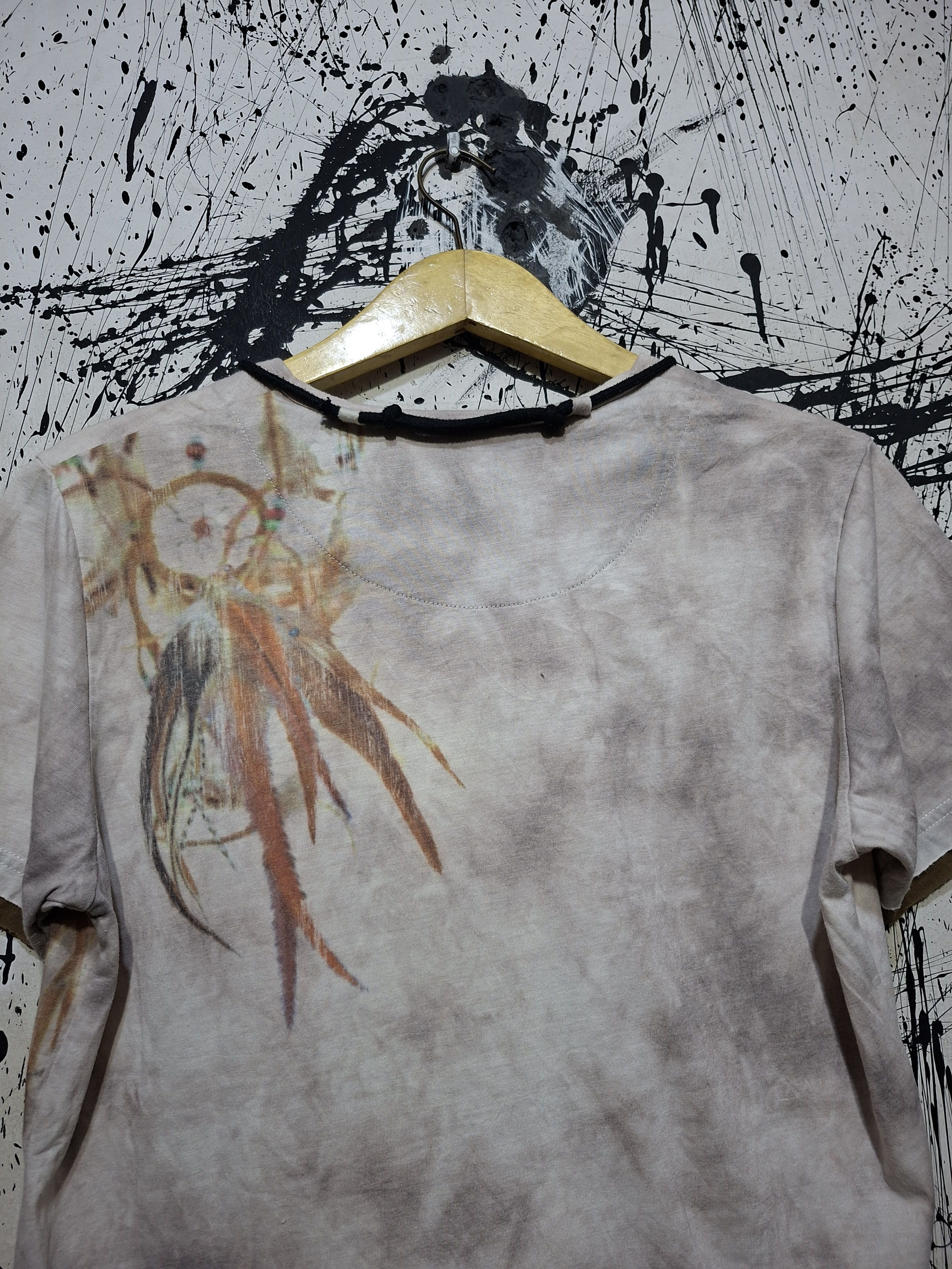 Japanese Brand L.G.B STYLE BY SEMANTIC DESIGN FEATHER SKULL T-SHIRT Size US L / EU 52-54 / 3 - 6 Thumbnail