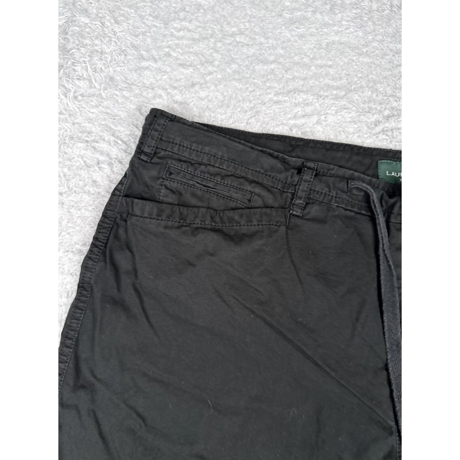 Ralph Lauren Lauren Ralph Lauren Shorts Womens 12 Black 100% Cotton Drawstring Chino Size 34" / US 12 / IT 48 - 4 Thumbnail