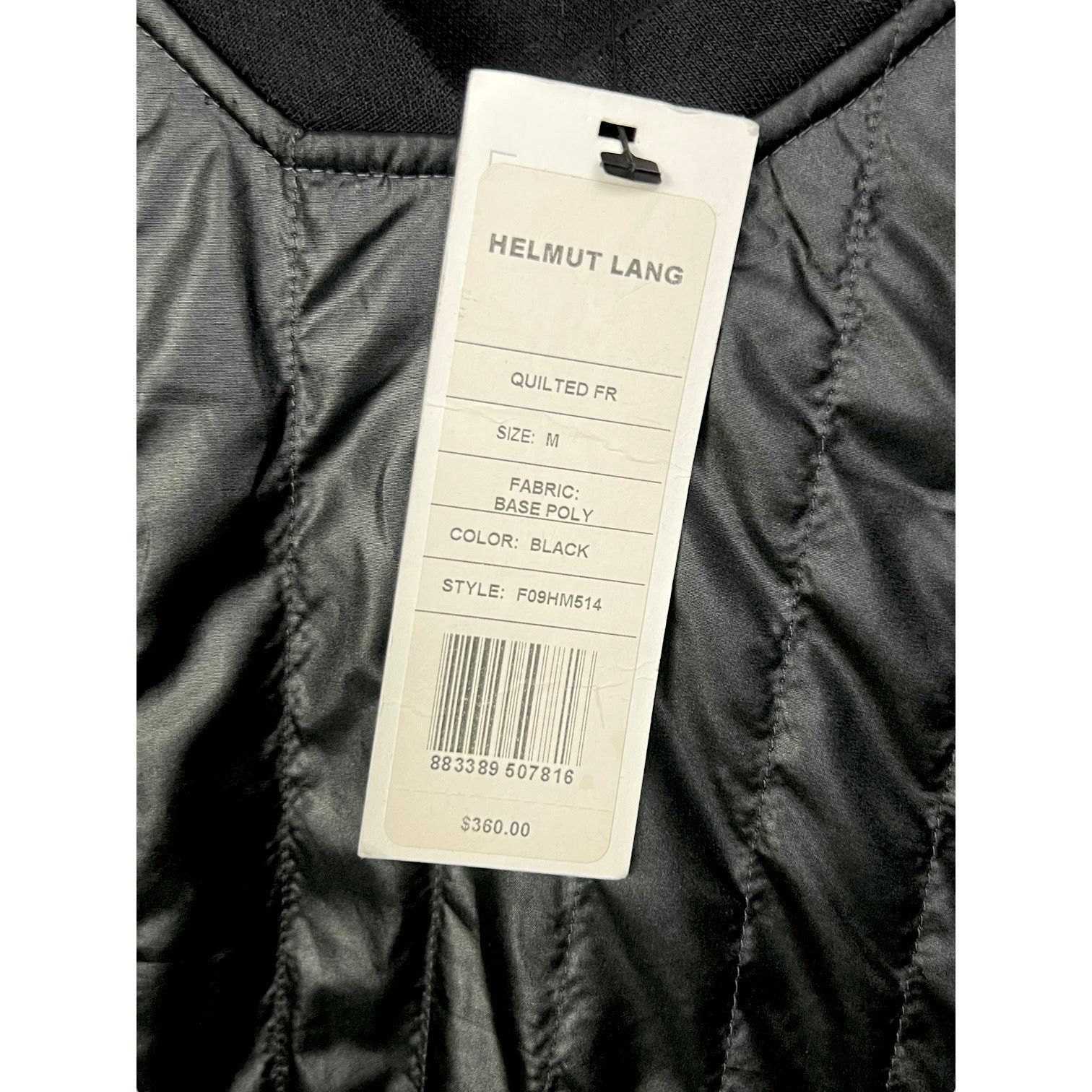 Helmut Lang Men's Helmut Lang Quilted Front Black Sweatshirt F09HM514 Size US M / EU 48-50 / 2 - 4 Thumbnail