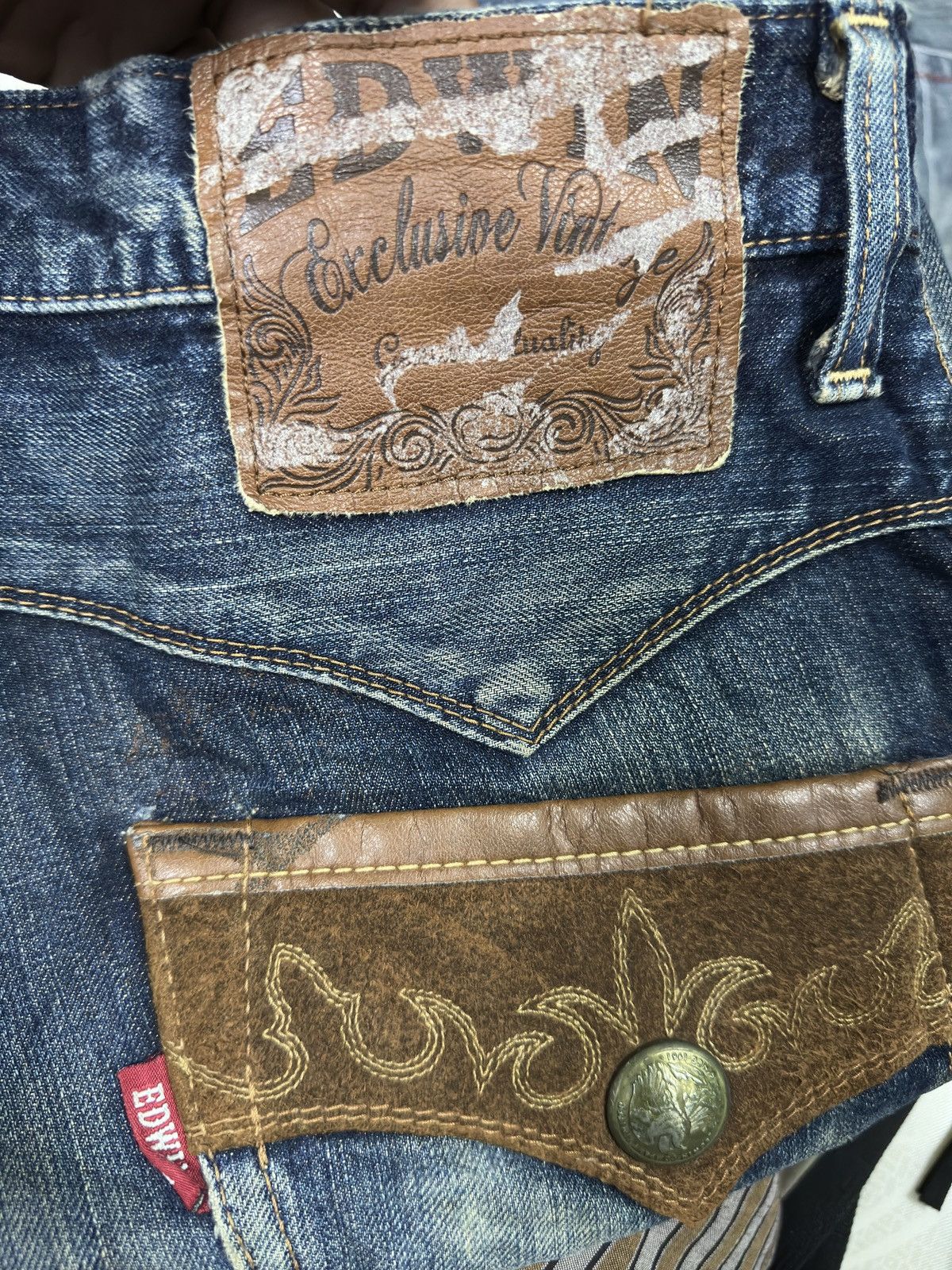 Japanese Brand Distress Denim💥 Vintage Edwin Denim Distress Japanese🎌 Size US 34 / EU 50 - 5 Thumbnail