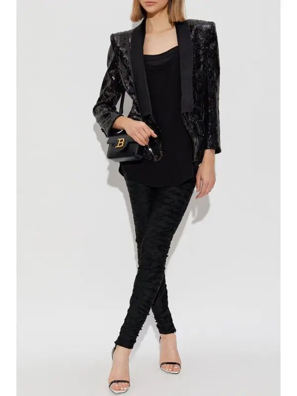 Balmain o1s1wg111225 Layered Top in Black Size XL / US 12-14 / IT 48-50 - 5 Thumbnail