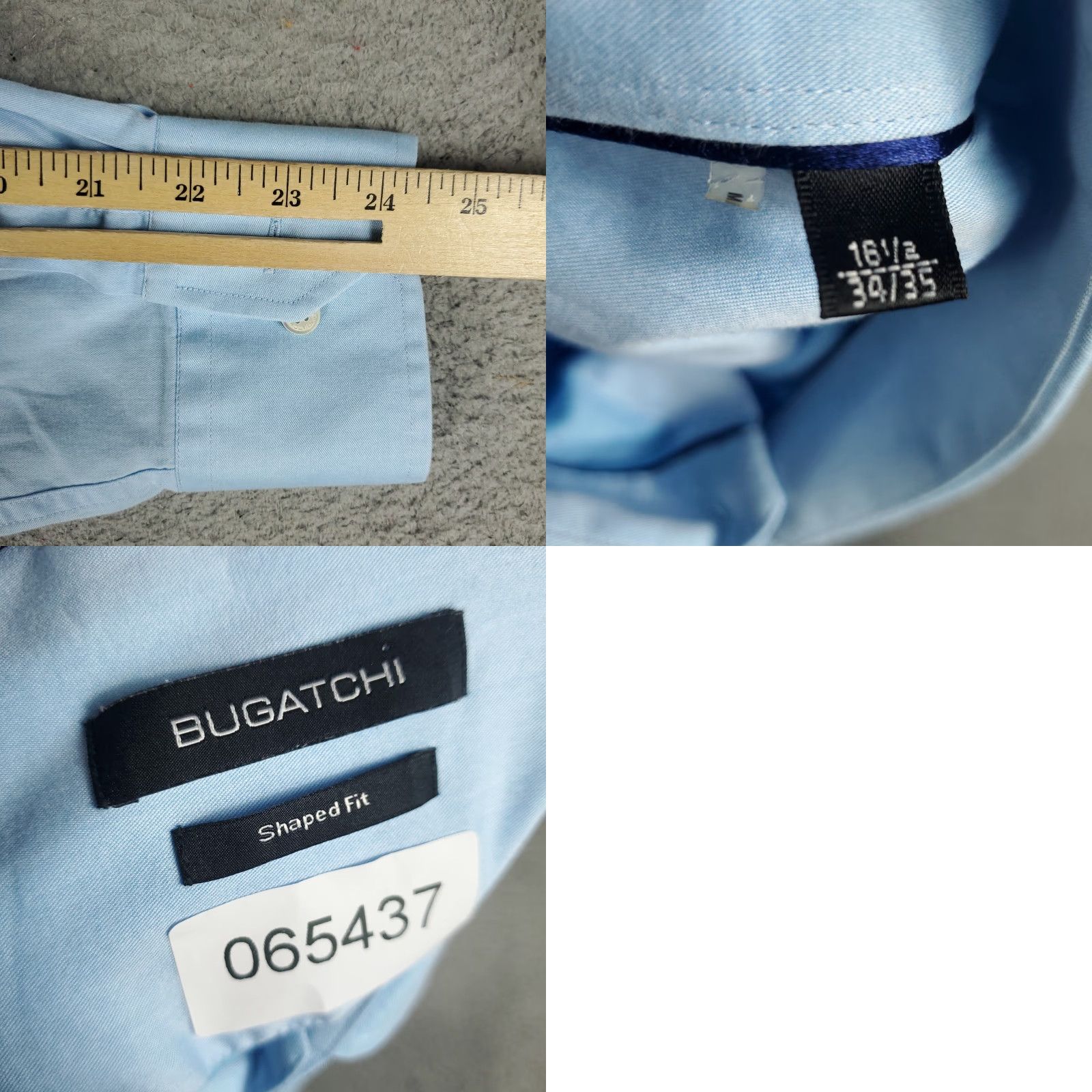 BUGATCHI Bugatchi Uomo Shirt 16.5 Light Blue Shaped Fit Dress Button Up Long Sleeve Mens Size 42R - 8 Thumbnail