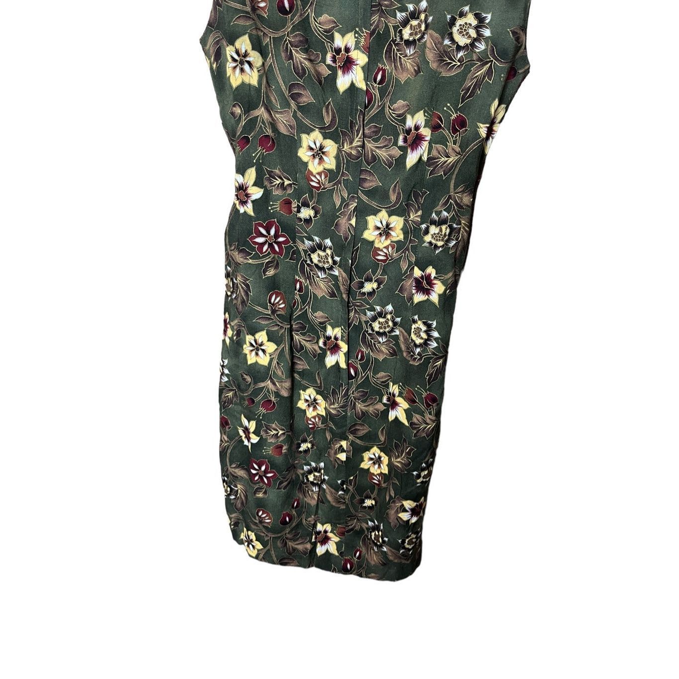 Other Vintage Tickets 90s Green Floral Print Wrap Dress Size 5/6 Size M / US 6-8 / IT 42-44 - 7 Thumbnail