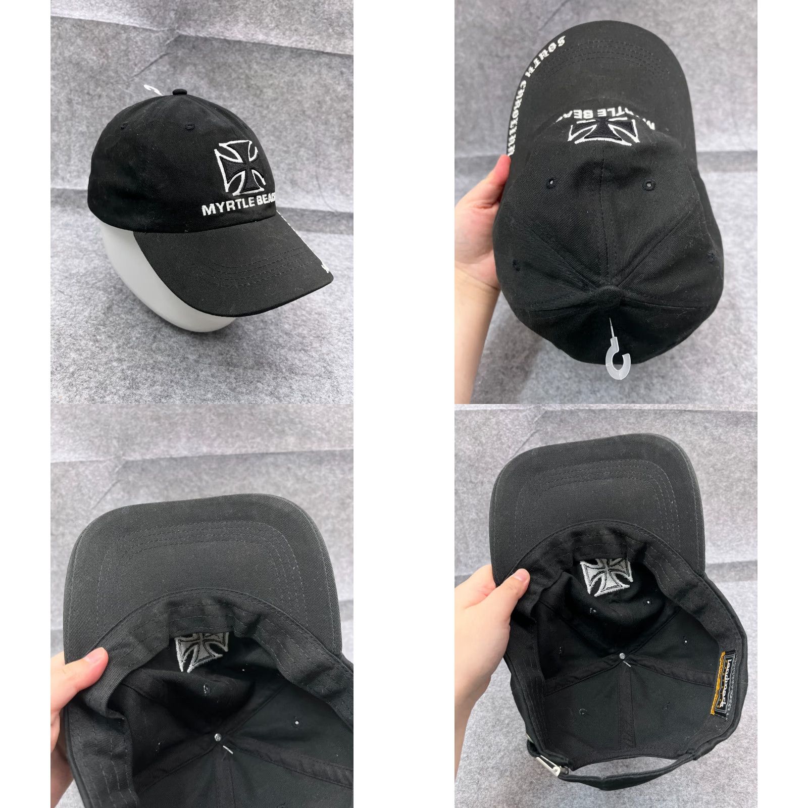 Vintage Landmark Graphics Myrtle Beach Baseball Cap Adjustable One Size Black Cotton Casual Outdoor Mens Size ONE SIZE - 8 Thumbnail