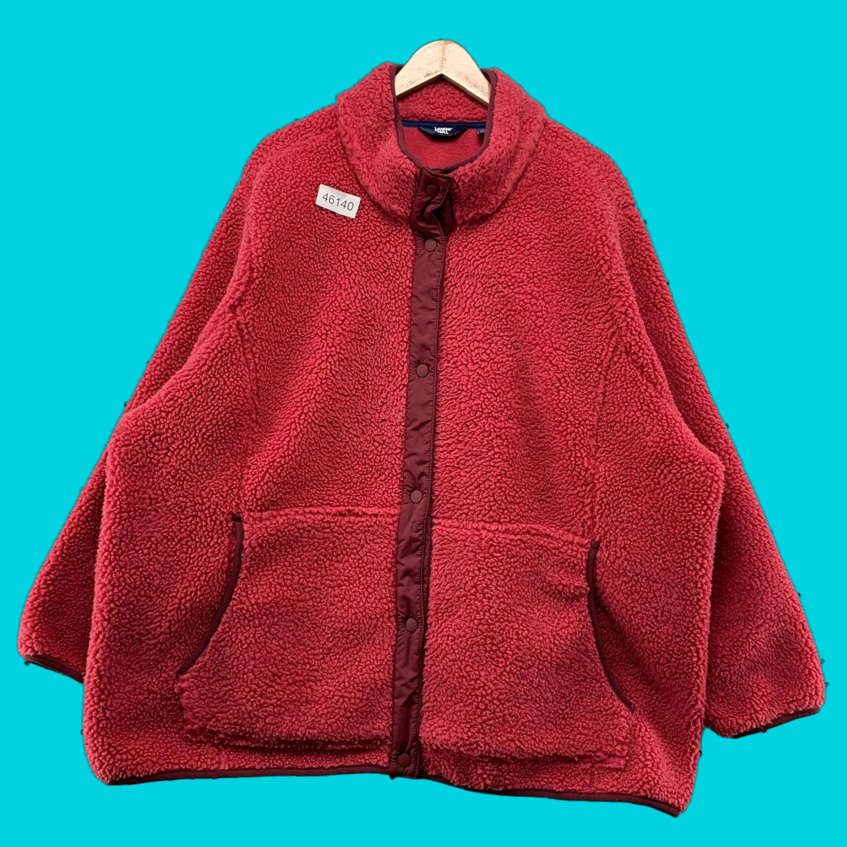 Vintage L.L. Bean Sherpa Jacket Womens Plus 3X Red Fleece Deep Pile Snap Cozy Jacket Size XXL / US 16-18 / IT 52-54 - 1 Thumbnail