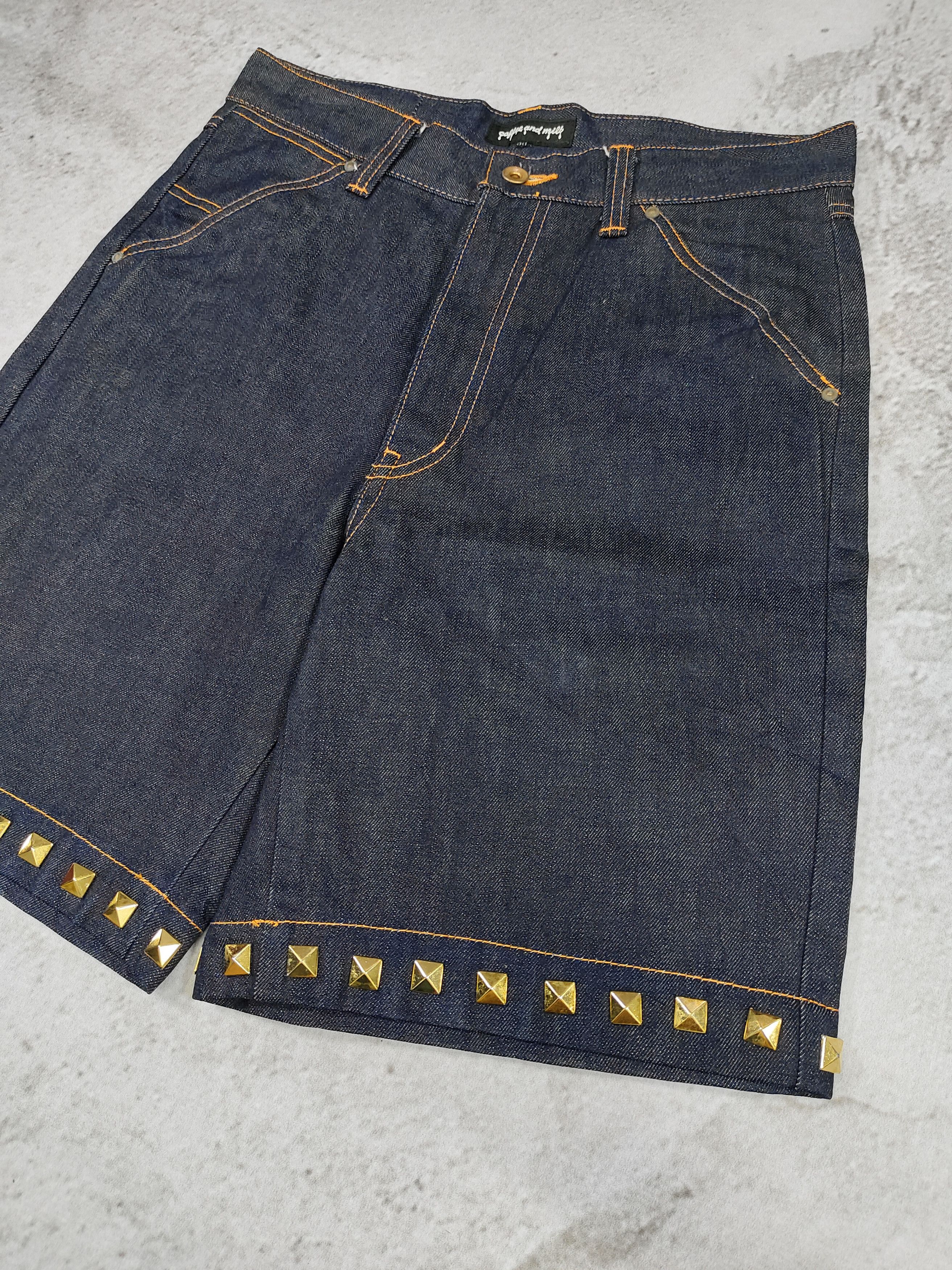 Beams Plus BEAMS- Milk & Coffee Brass Stud Hem Raw Denim Short Size US 31 - 2 Thumbnail