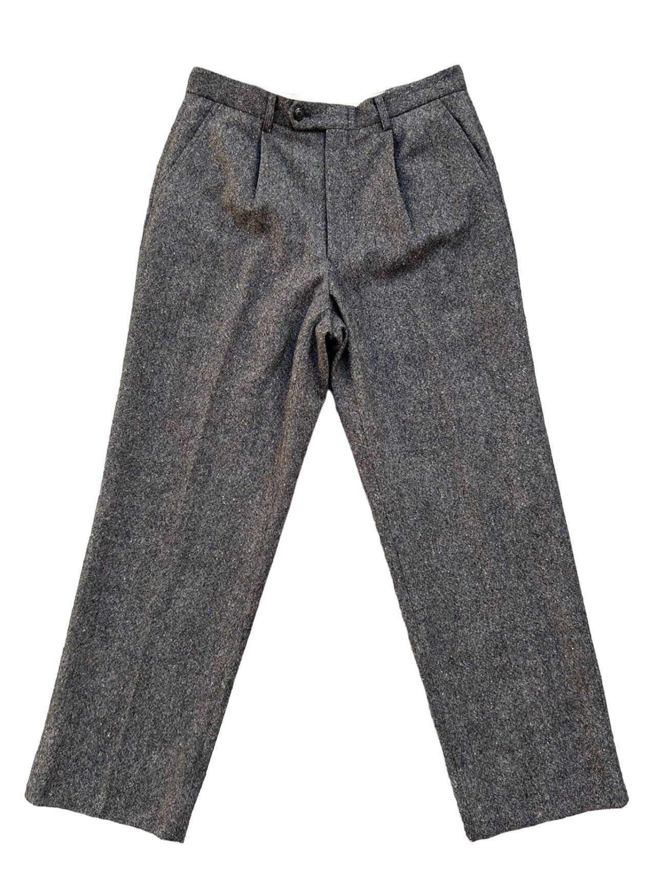 image of Burberry London Salt & Pepper Wool Trouser Pant, Men's (Size 32)