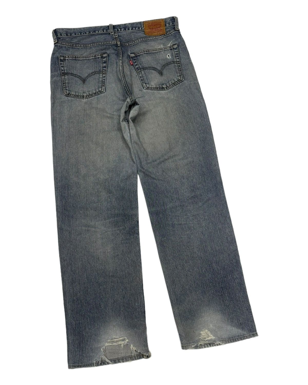 Levi's VINTAGE LEVIS 502 BLUE WASH BAGGY DISTRESS DENIM JEANS Size US 36 / EU 52 - 4 Thumbnail