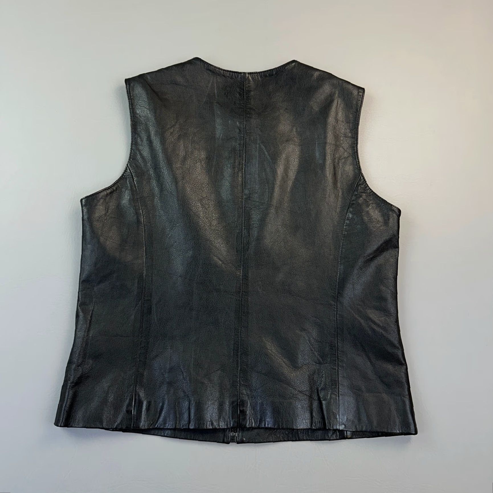 Preston & York VINTAGE Preston & York Vest Women's 12 Black Leather Full Zip Minimalist Casual Size XL / US 12-14 / IT 48-50 - 5 Thumbnail