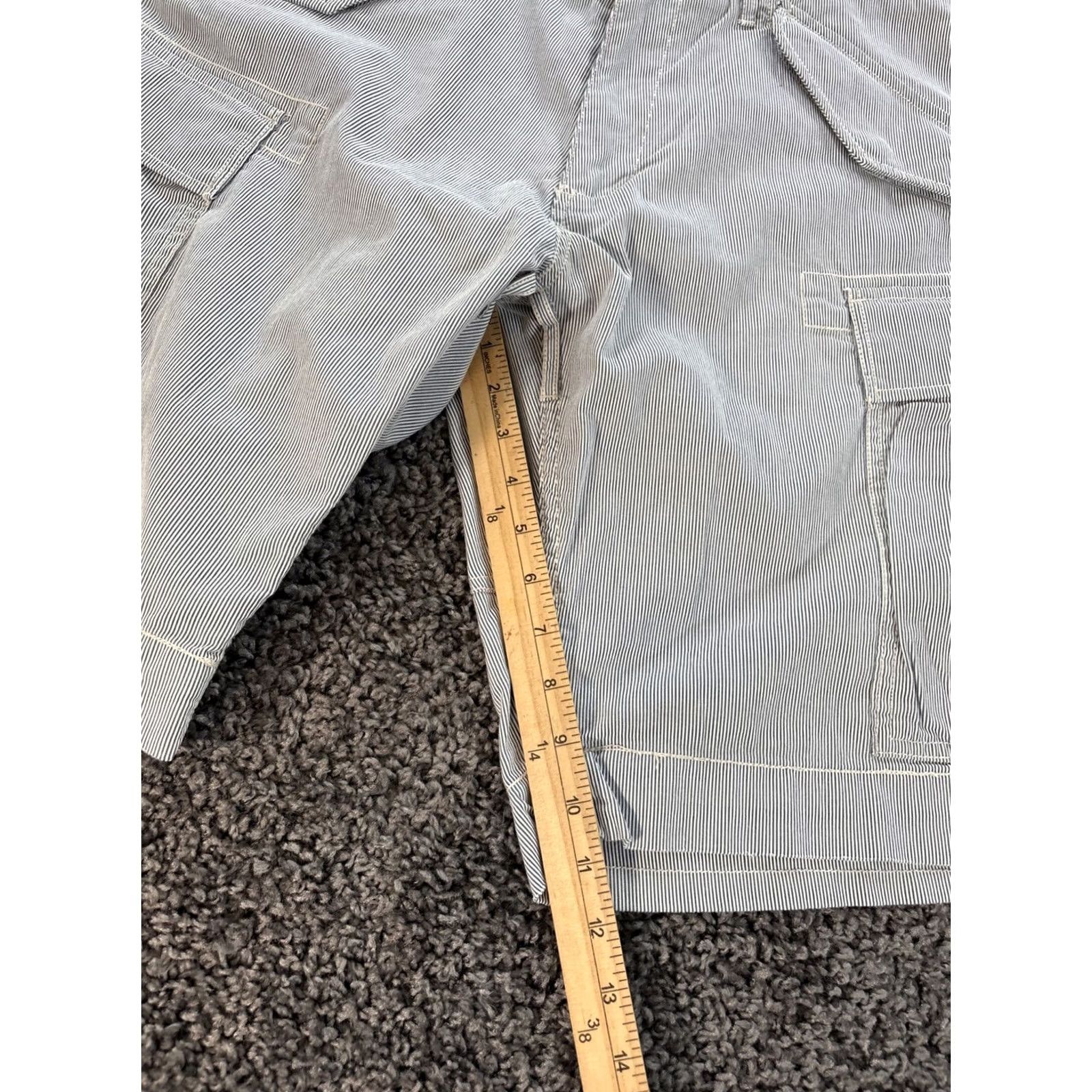 Polo Ralph Lauren VINTAGE Polo Ralph Lauren Shorts Mens 33 Seersucker Cargo Military Paratrooper Casual Travel Workwear Blue 100% Cotton Zip Size US XS / EU 42 / 0 - 4 Thumbnail