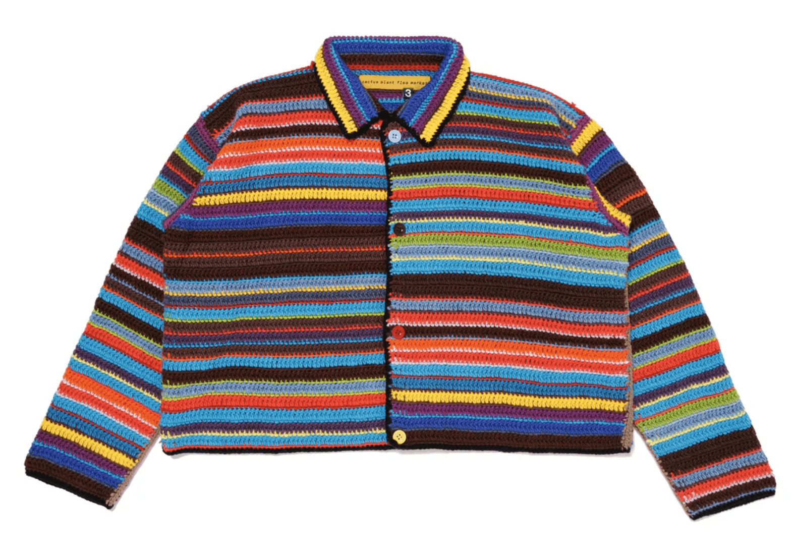 Cactus Plant Flea Market Crochet Knit Cardigan Blue Size US S / EU 44-46 / 1 - 1 Thumbnail