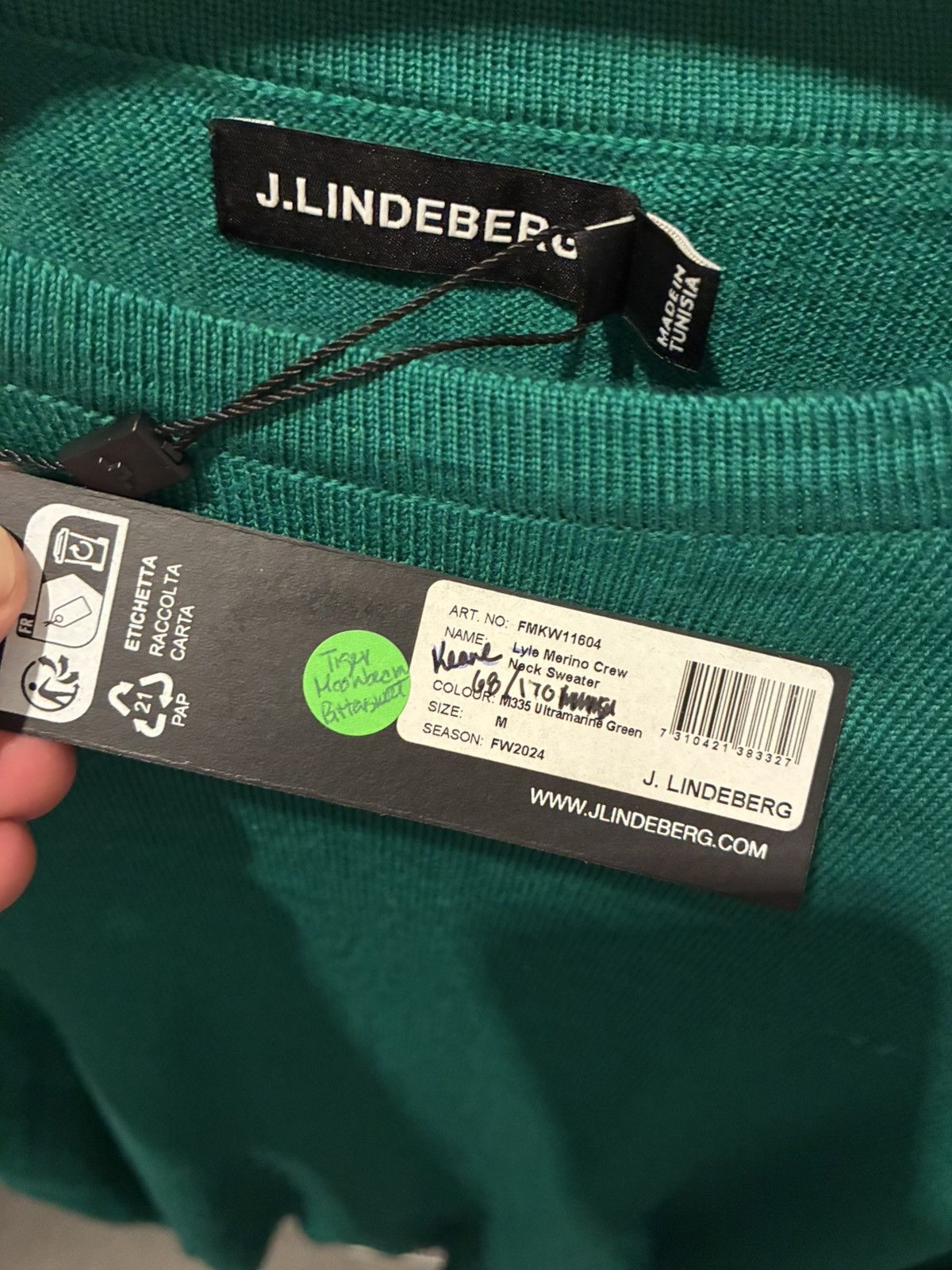 J.Lindeberg J lindeberg keane new merino wool sweater golf green medium Size US M / EU 48-50 / 2 - 4 Thumbnail
