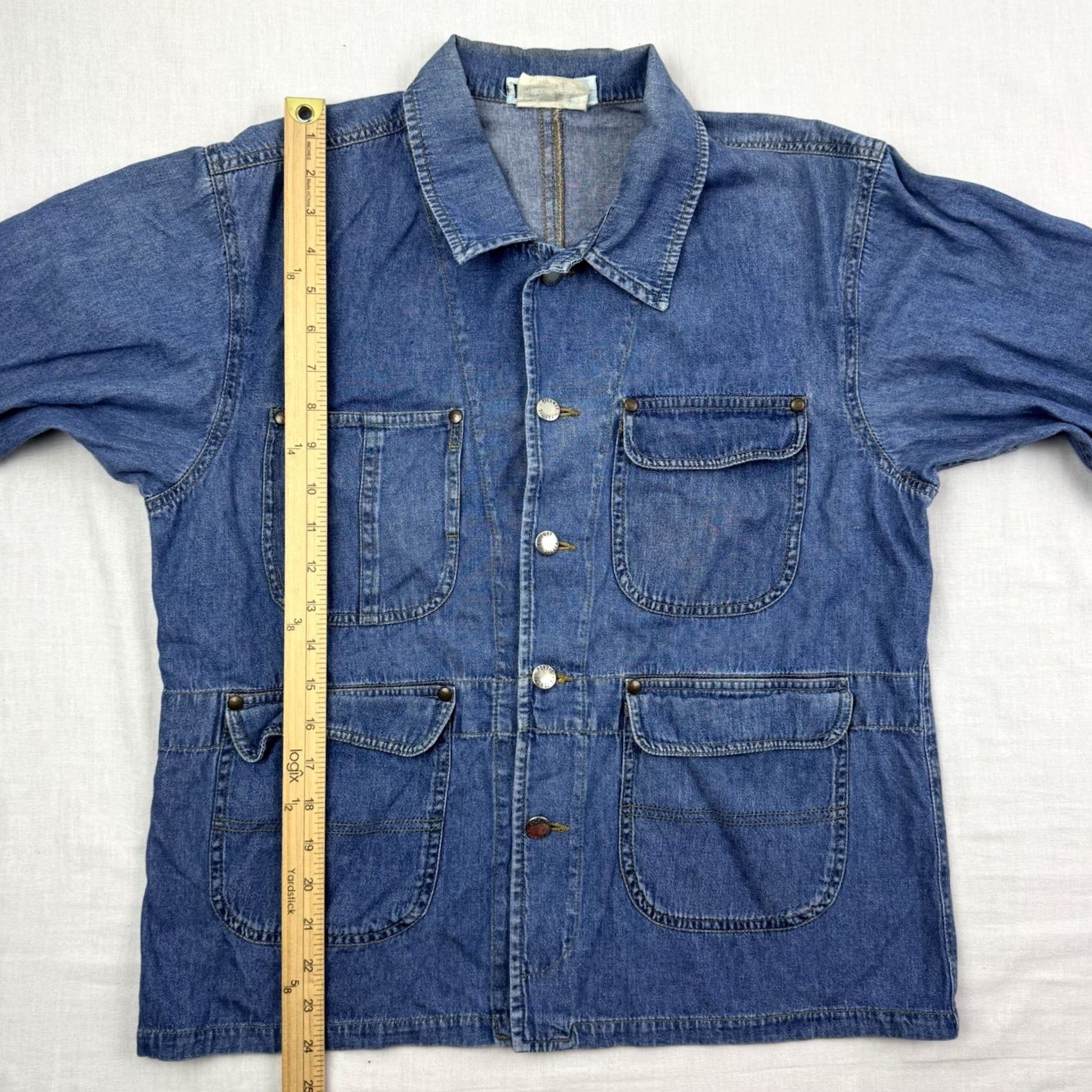 Denime VINTAGE Poetic License Denim Button Up Womens Medium Hipster Collared Pockets Shirt Womens Medium Blue 80s 90s Hipster Poetic License Shirt Size M / US 6-8 / IT 42-44 - 6 Thumbnail