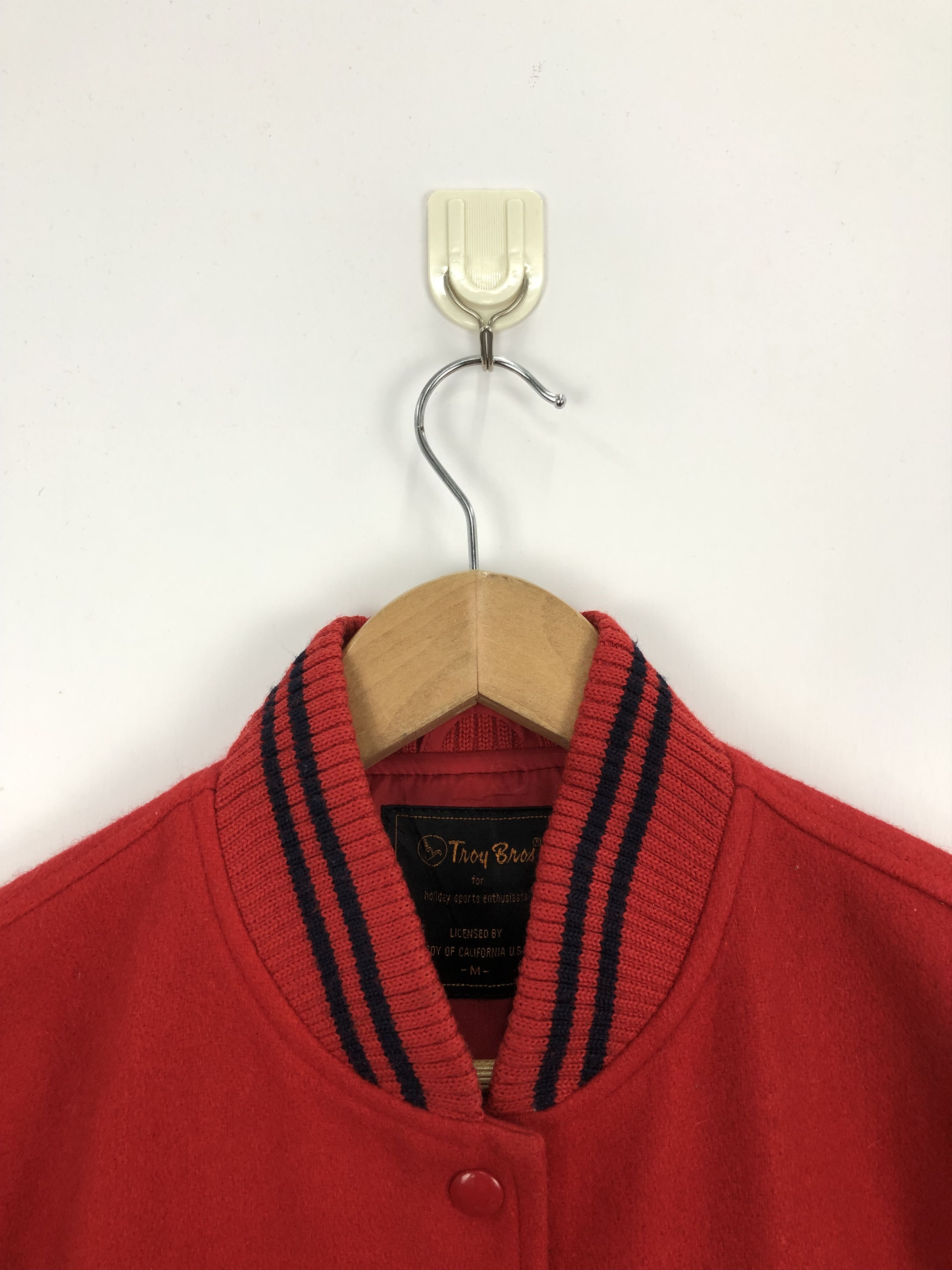 Vintage Vintage Troy Bros Wool Varsity Jacket Red V0289 Size US M / EU 48-50 / 2 - 4 Thumbnail