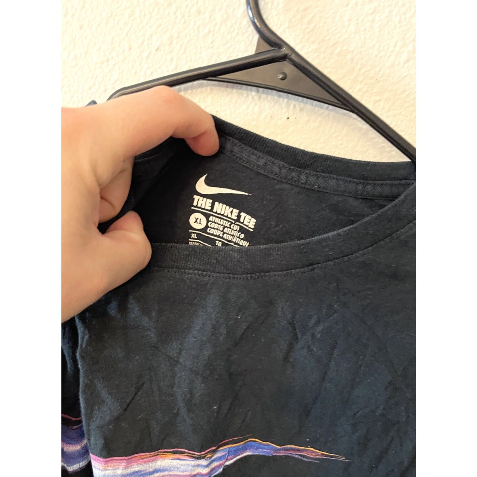 Nike Nike Dri-Fit Shirt T-Shirt XL Black Short Sleeve Crewneck Logo Swoosh Nike Size US XL / EU 56 / 4 - 2 Thumbnail
