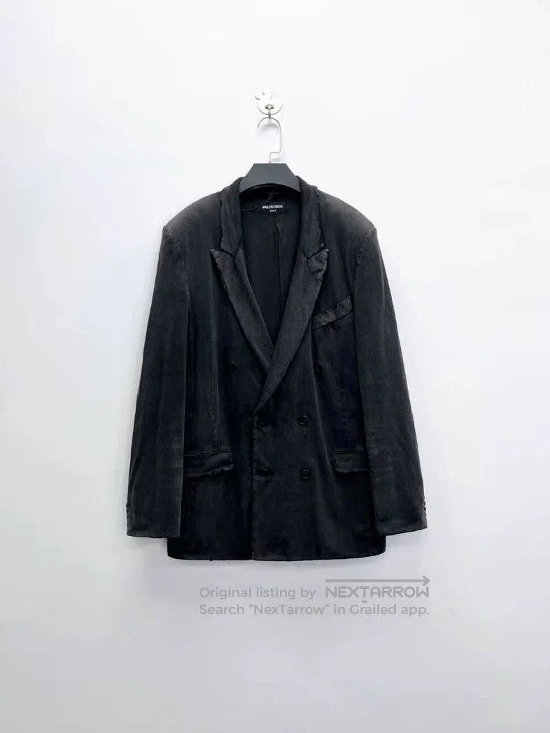 Balenciaga Worn-out Black Blazer Jacket.