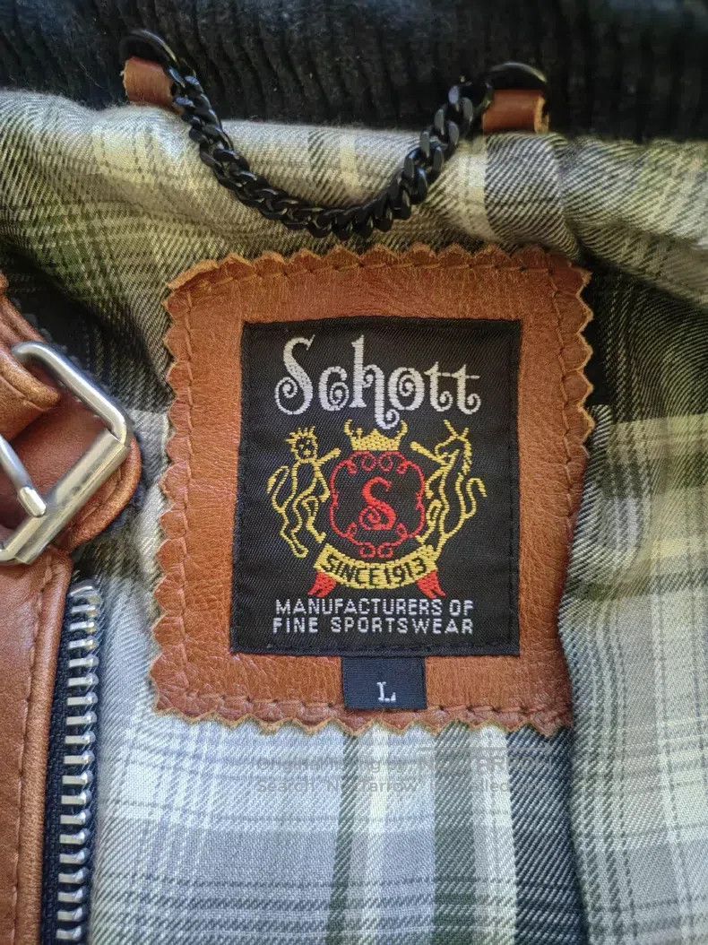 Schott Schott Classic cable-stayed nude cowhide Harley motorcycle Size US L / EU 52-54 / 3 - 6 Thumbnail