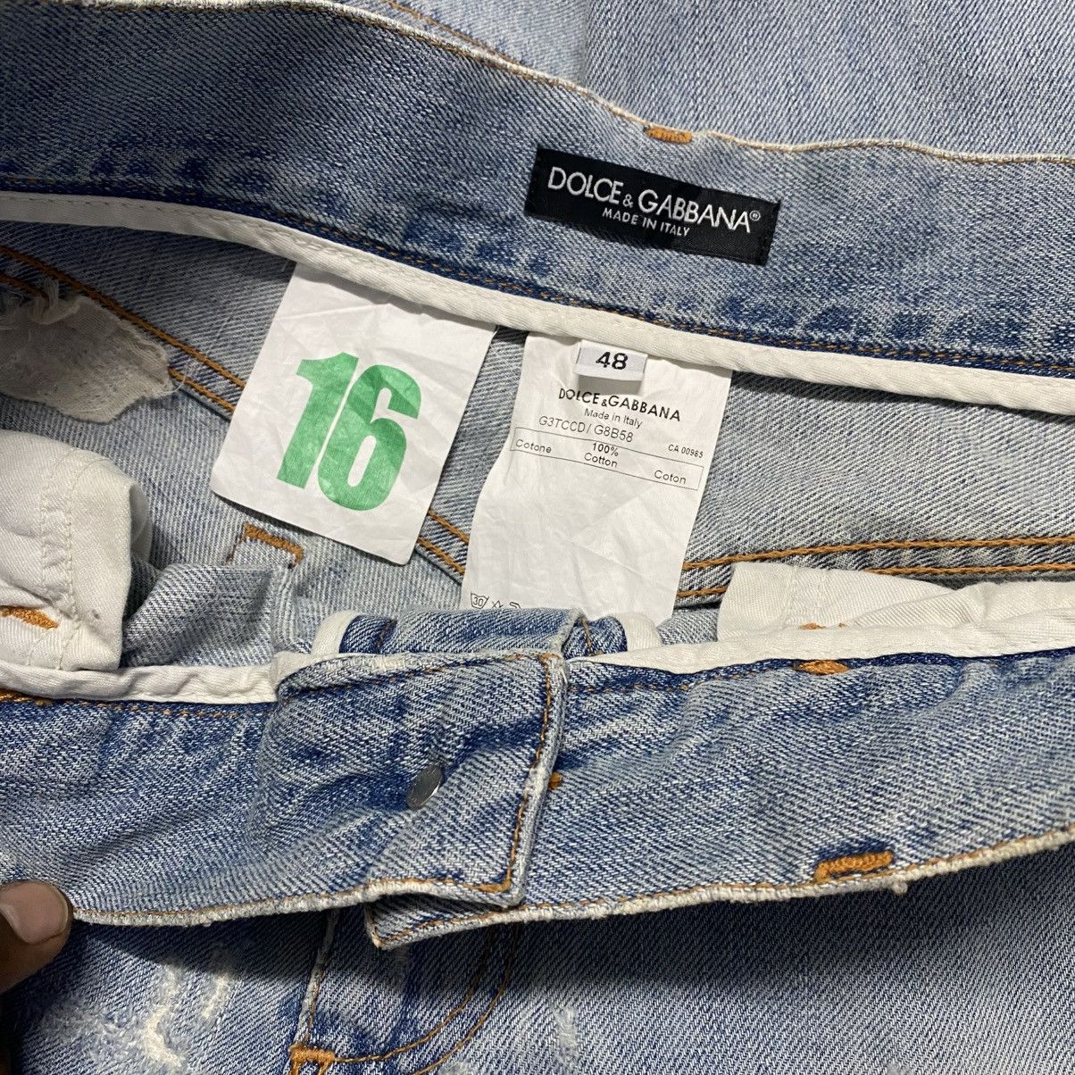 Dolce & Gabbana Dolce&gabbana Repaired Denim Jeans Lightwash Size US 34 / EU 50 - 21 Thumbnail