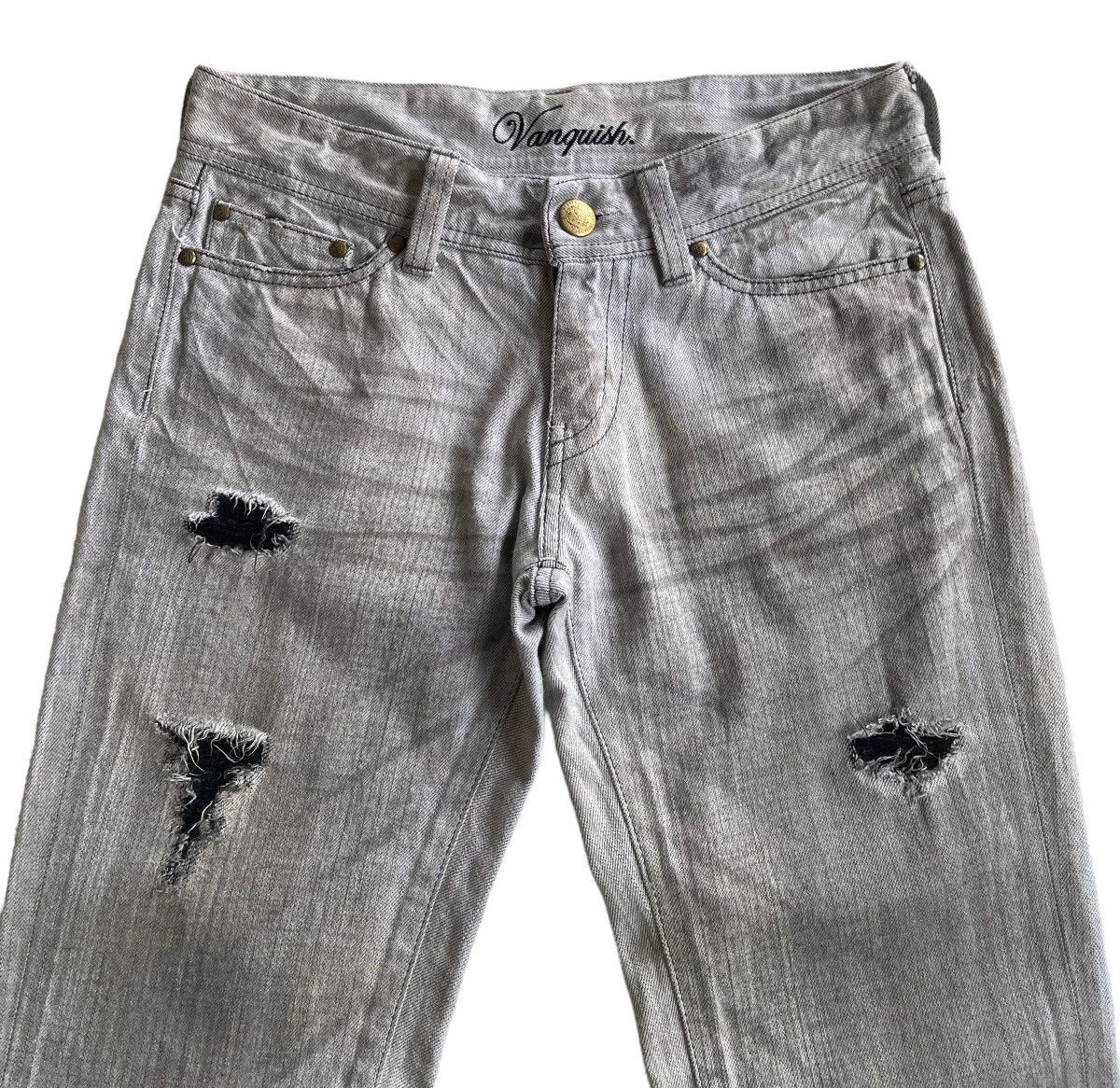 Vanquish SICK❗️Crazy Dirty Distressed Flare Denim Size US 28 / EU 44 - 7 Thumbnail