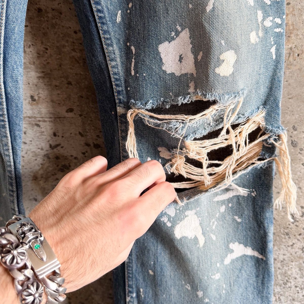 Helmut Lang Helmut Lang Distressed 1998 Painter Denim Size US 31 - 4 Thumbnail