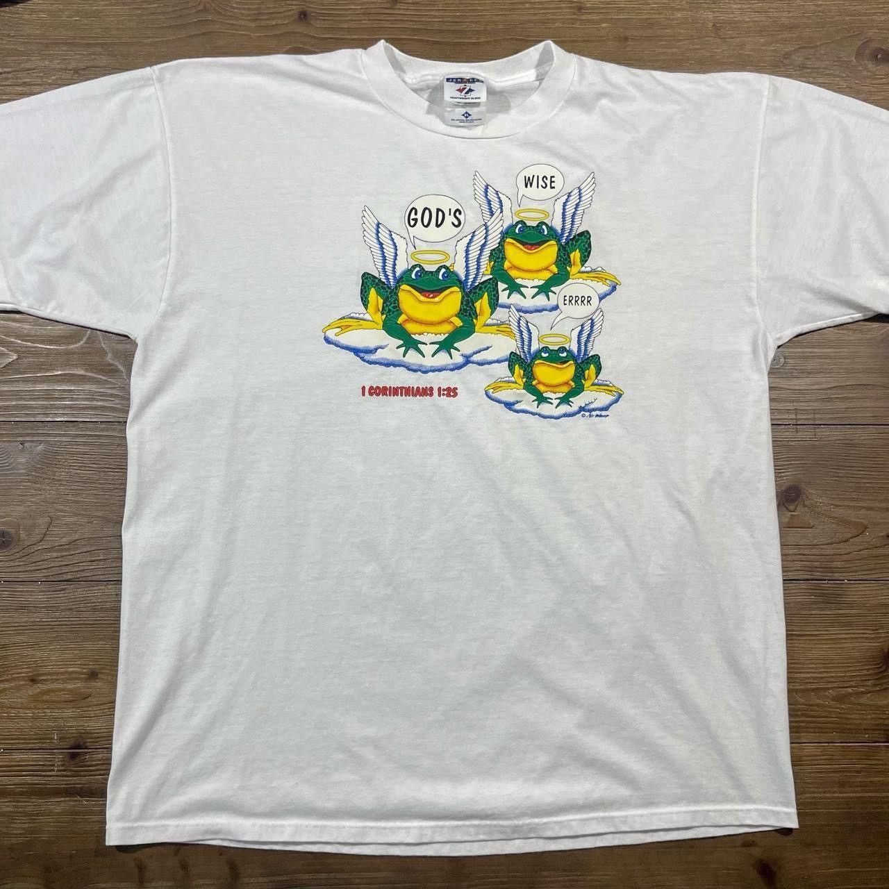 Budweiser × Jerzees × Vintage Vintage 90’s Budweiser Parody God’s Wise Errrr Frog T-Shirt Size US XL / EU 56 / 4 - 1 Thumbnail
