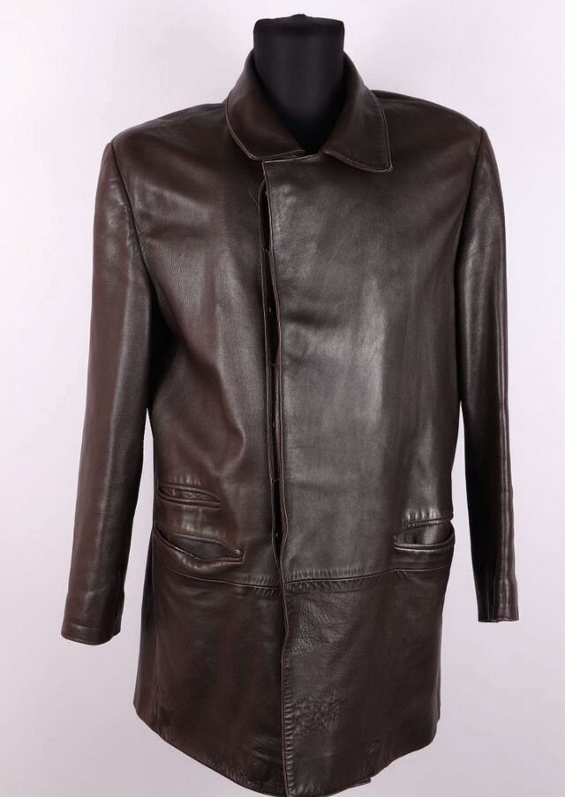 Gucci Archive Gucci by Tom Ford Leather Biker Coat Jacket Size US M / EU 48-50 / 2 - 1 Thumbnail